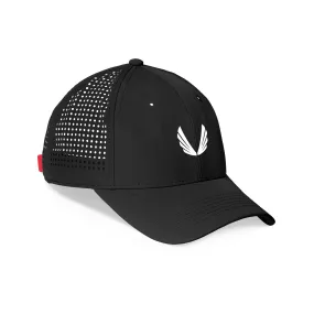 0818. Performance Sport Cap -  Black/White "Wings"