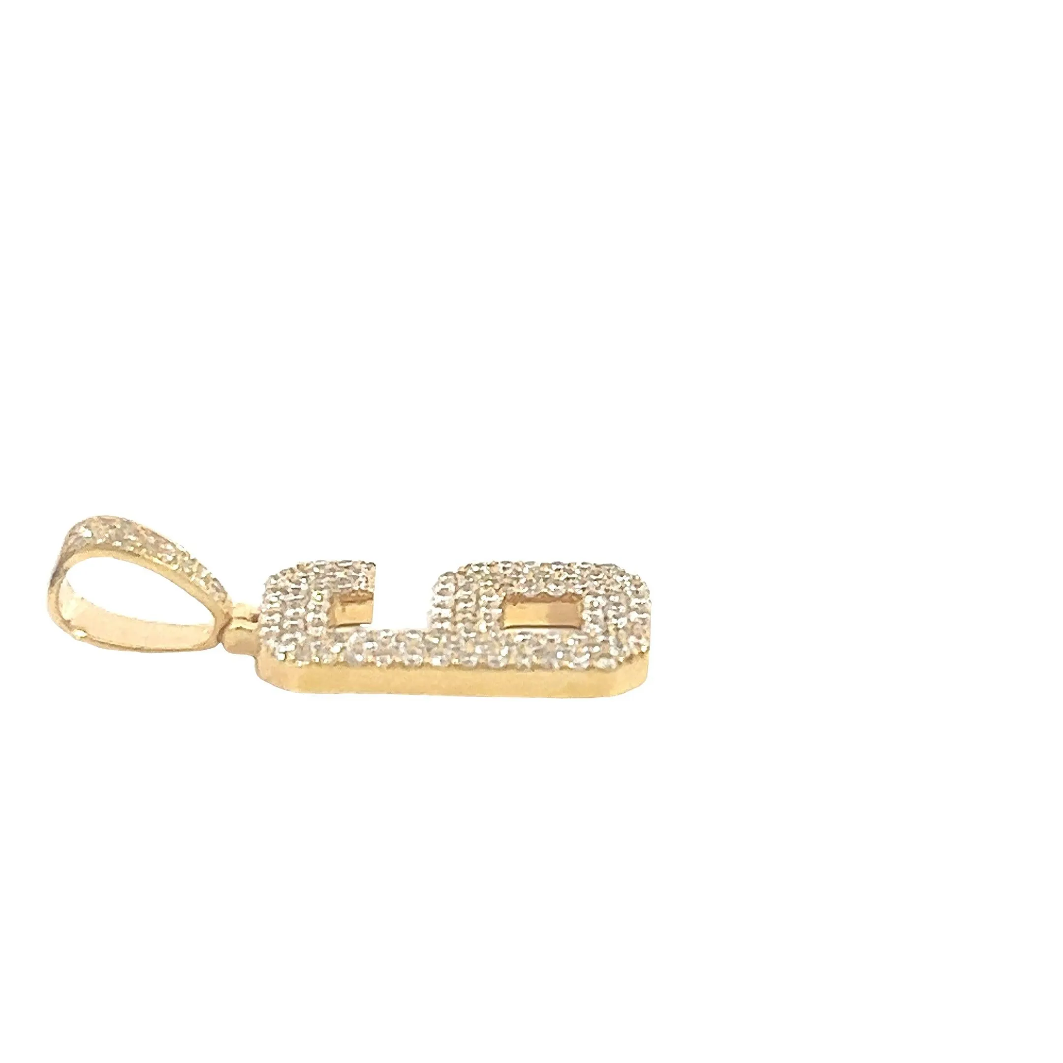 10K GOLD DIAMOND NUMBER "6" PENDANT 1.00 CT