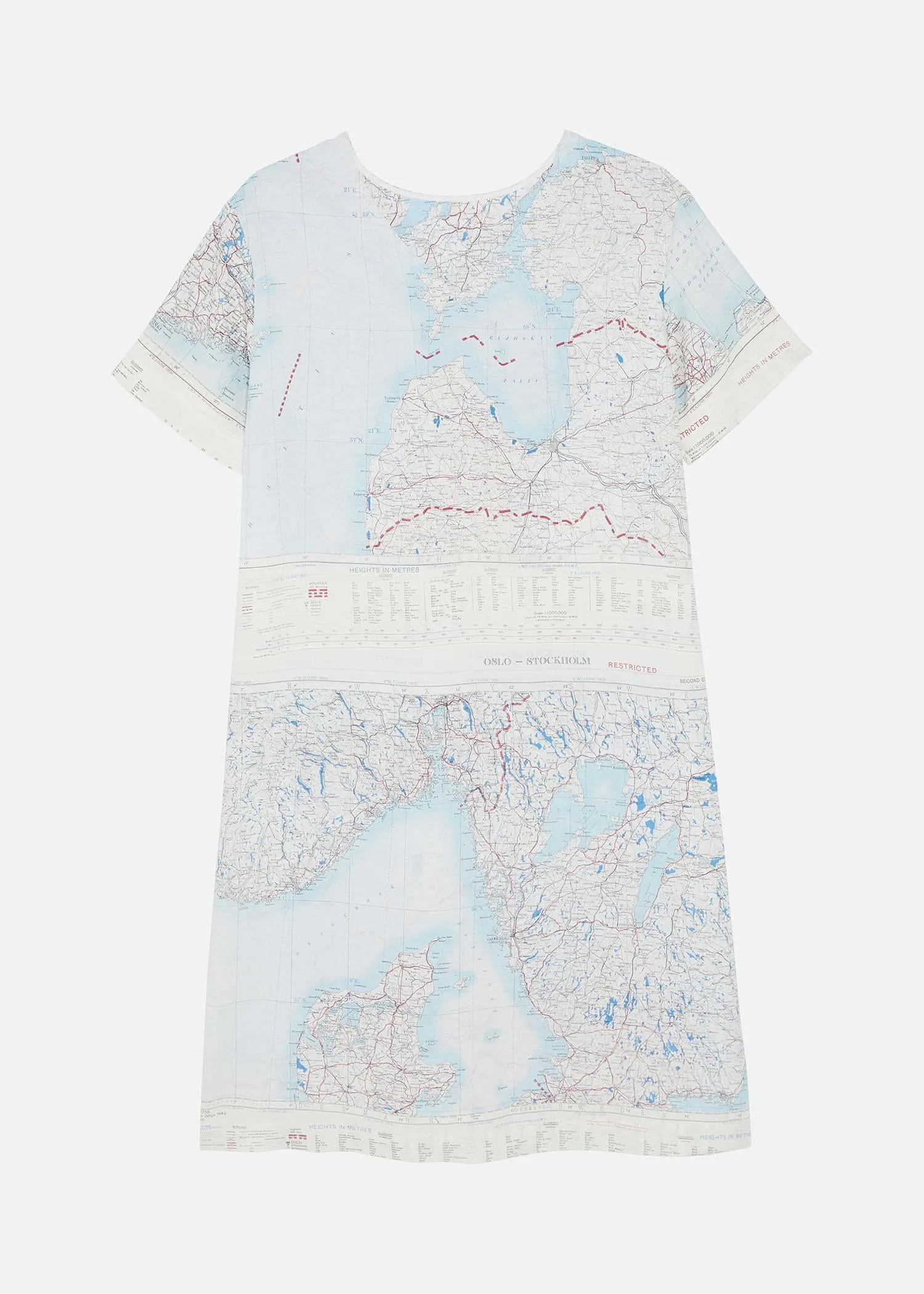 1950's SILK MAP DRESS WHITE