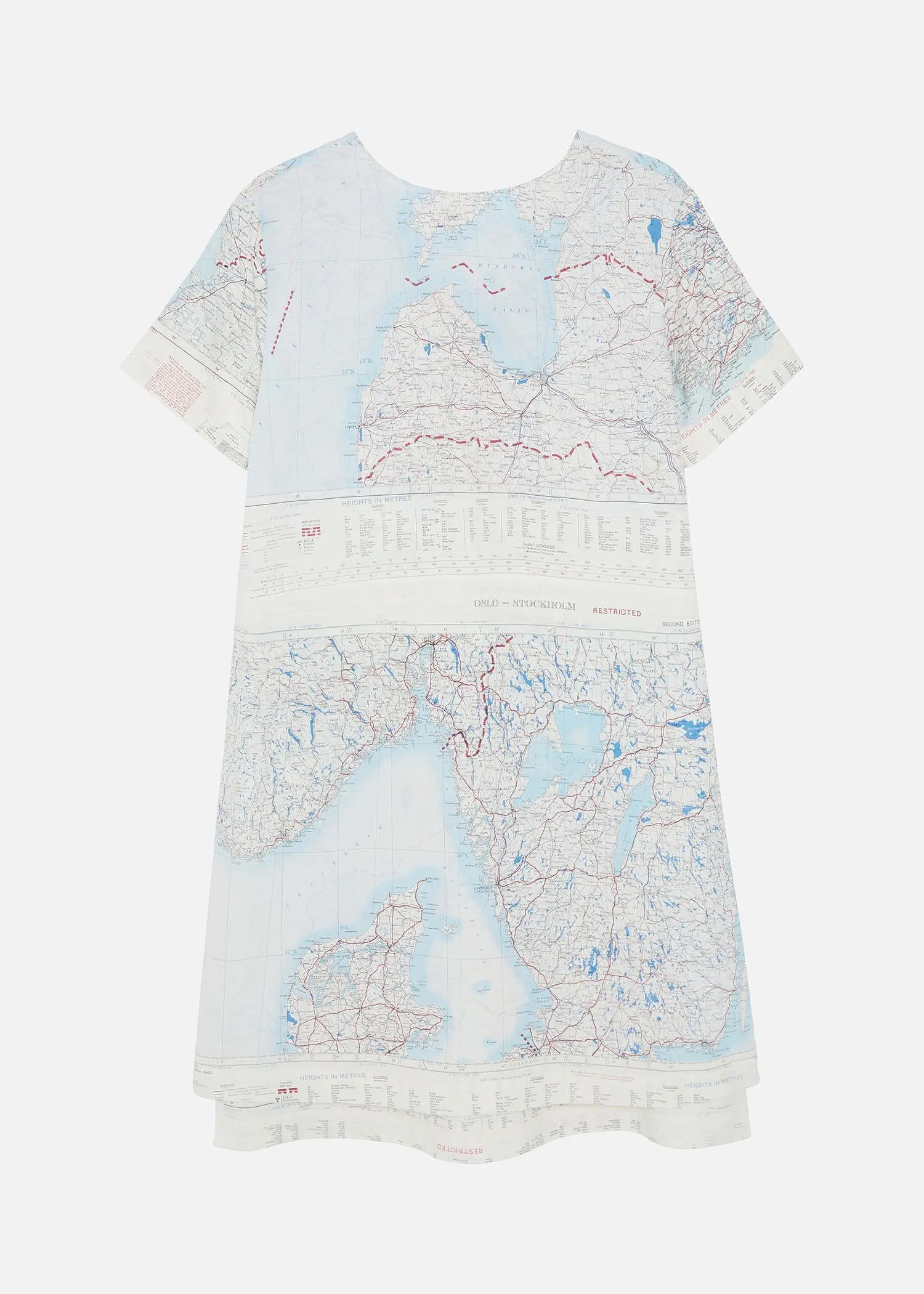 1950's SILK MAP DRESS WHITE