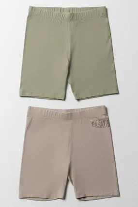 2 Pack Cycle Shorts Natural & Green