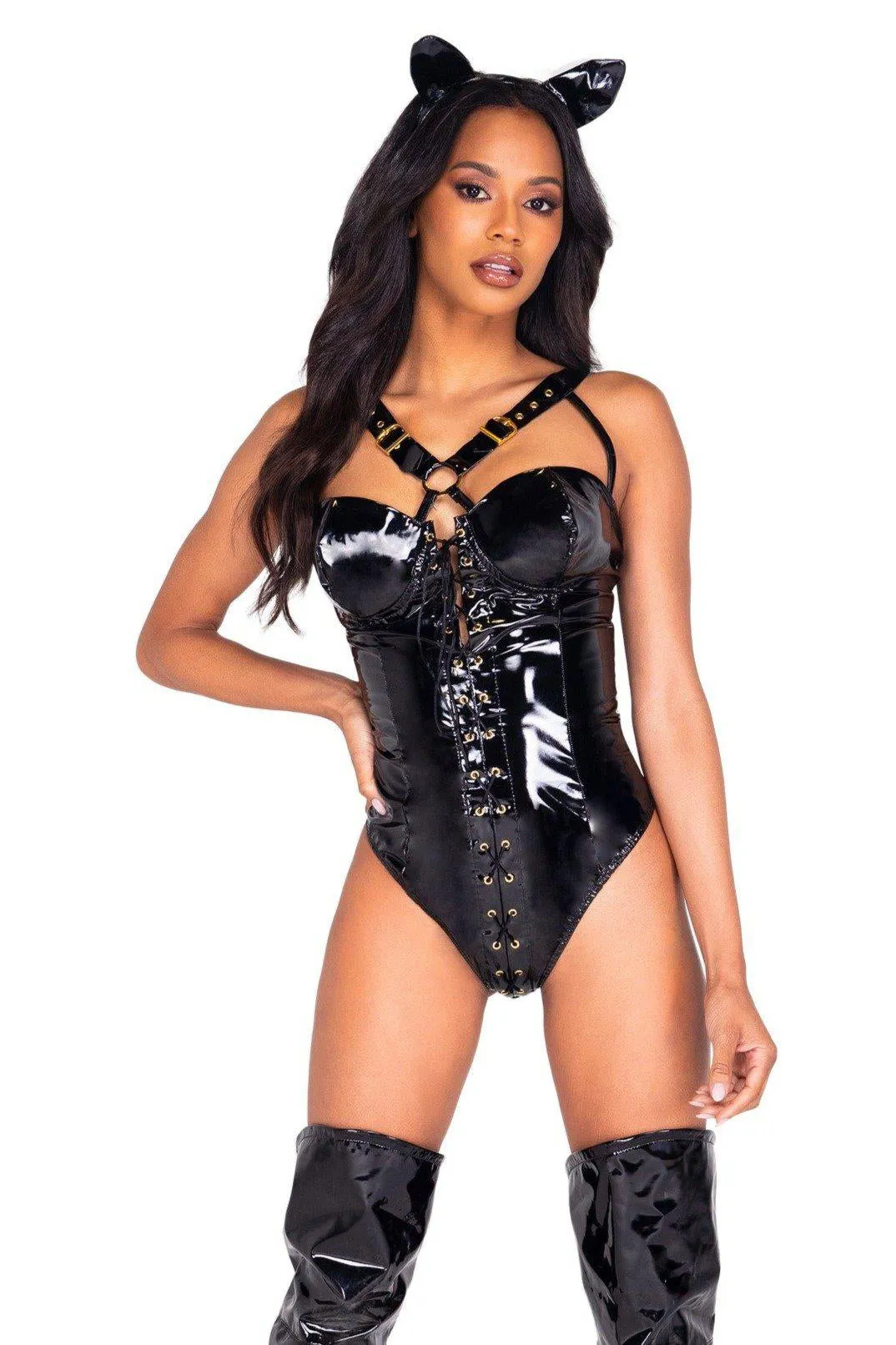 2 Piece Feline Fatale Cat Costume