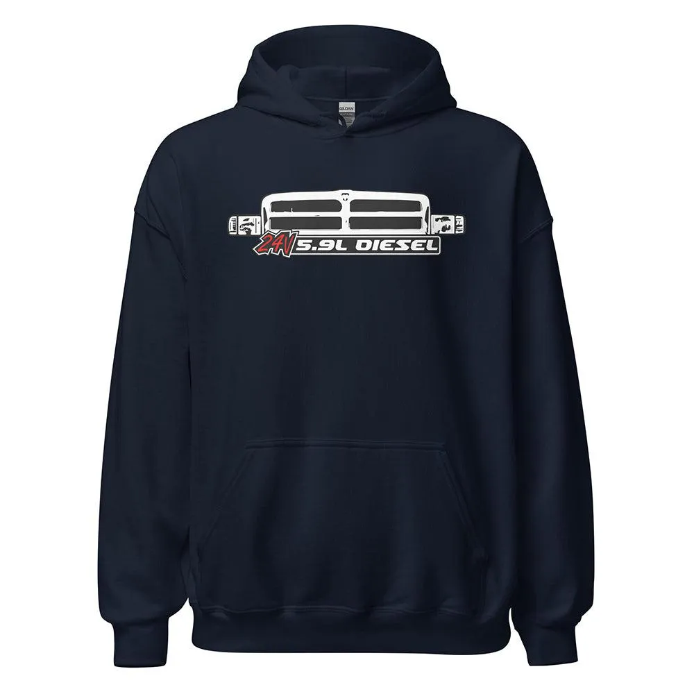 24v 5.9 Diesel Engine Hoodie 2nd Gen Ram Grille Sweatshirt