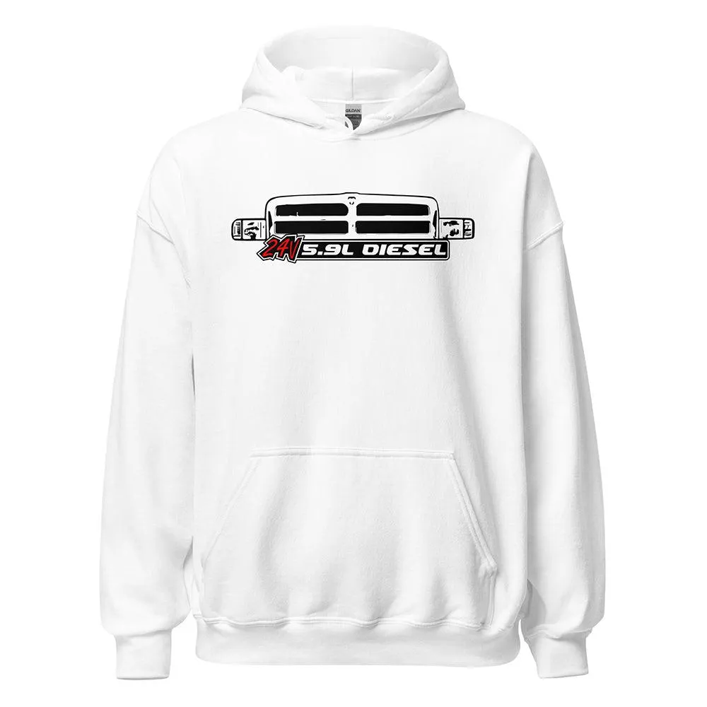 24v 5.9 Diesel Engine Hoodie 2nd Gen Ram Grille Sweatshirt