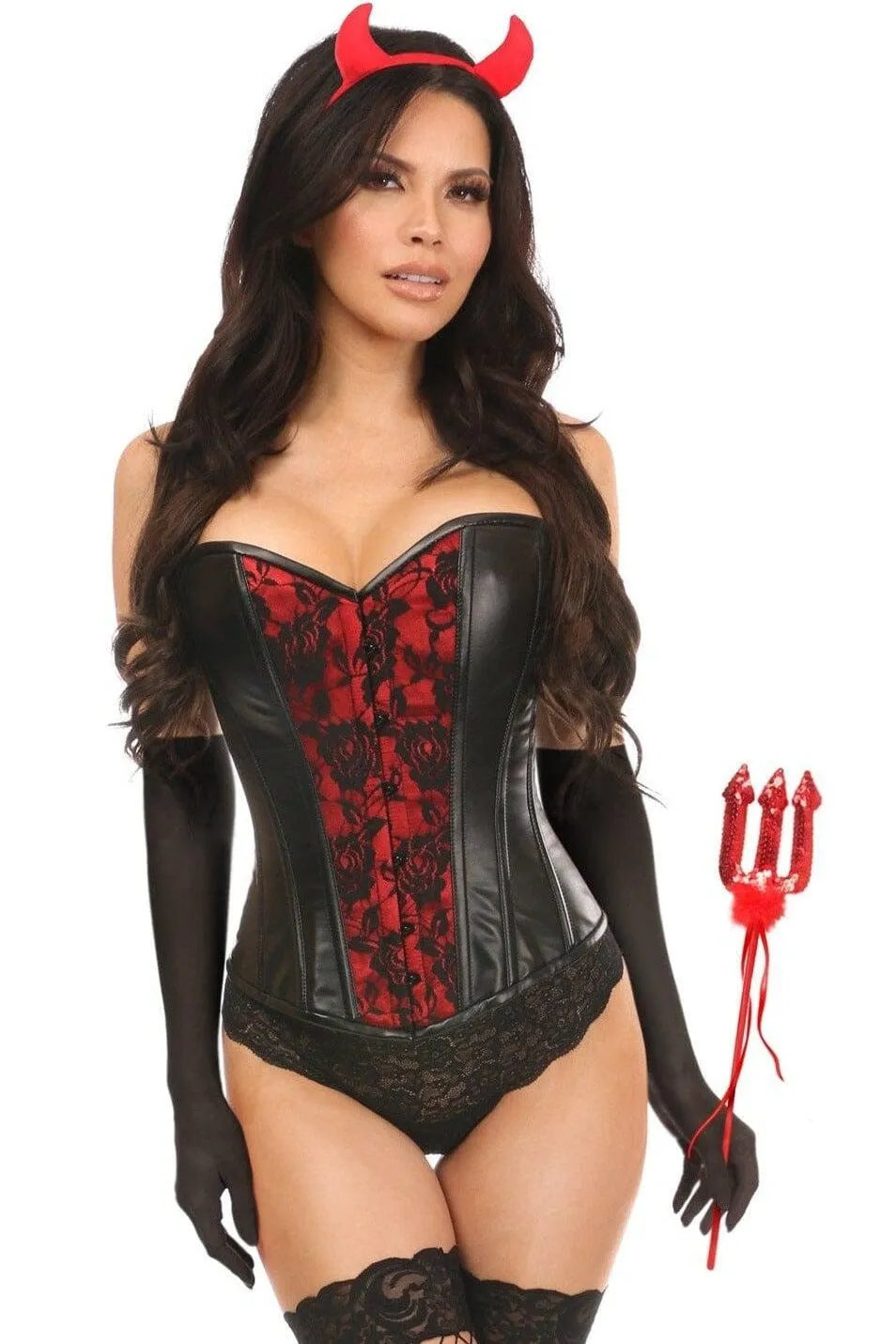 4 Piece Gothic Devil Corset Costume