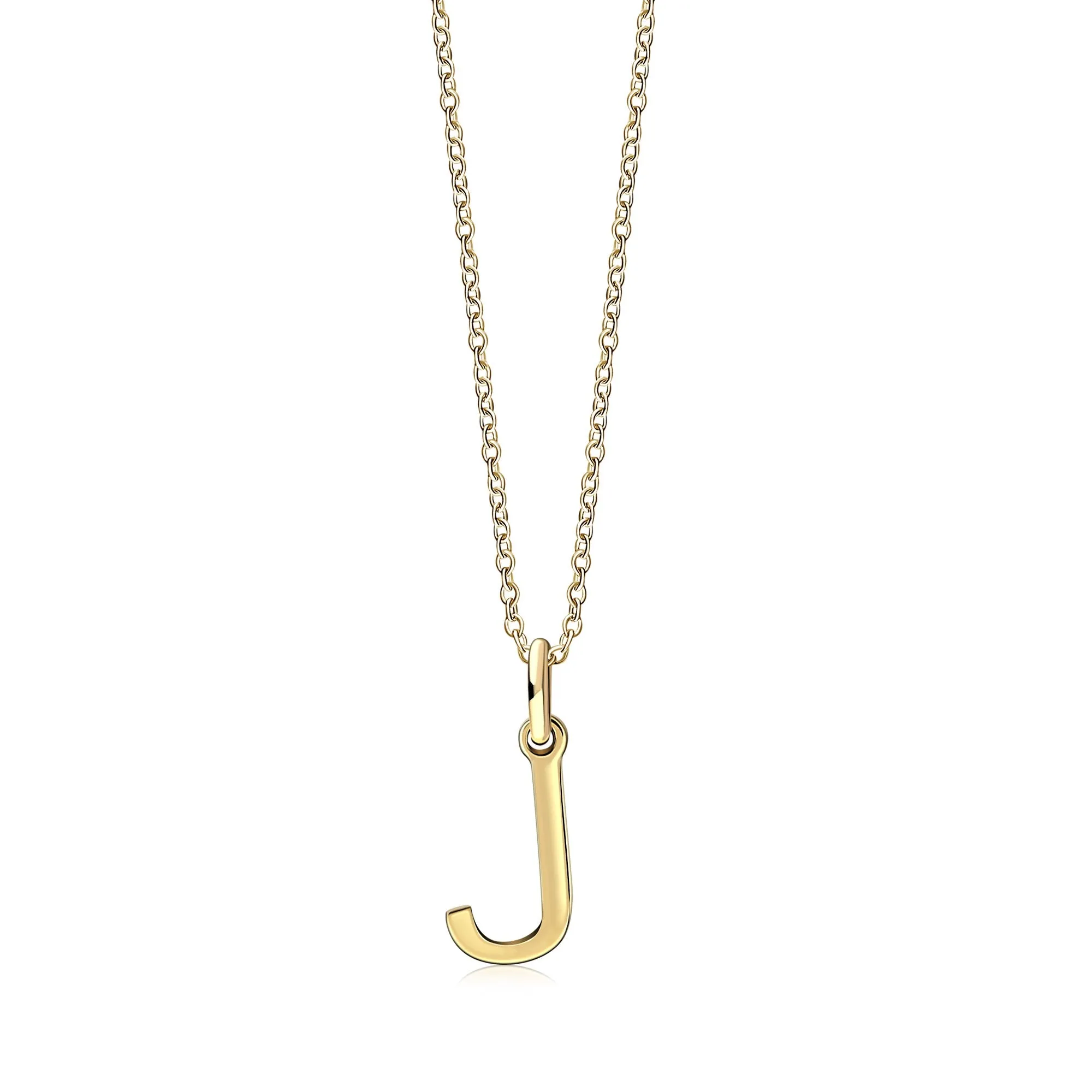 9ct Yellow Gold Initial 'J' Necklace