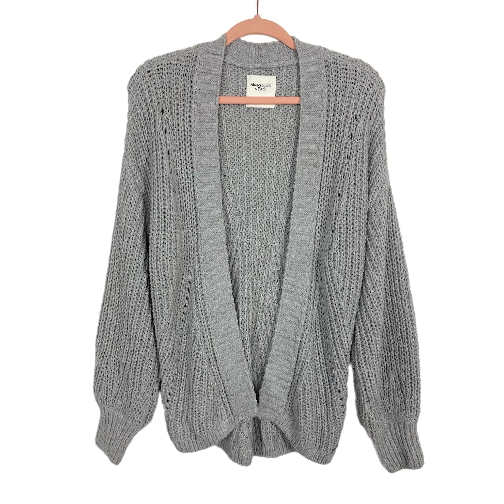 Abercrombie & Fitch Gray Puff Sleeve Sweater Cardigan- Size S (sold out online)