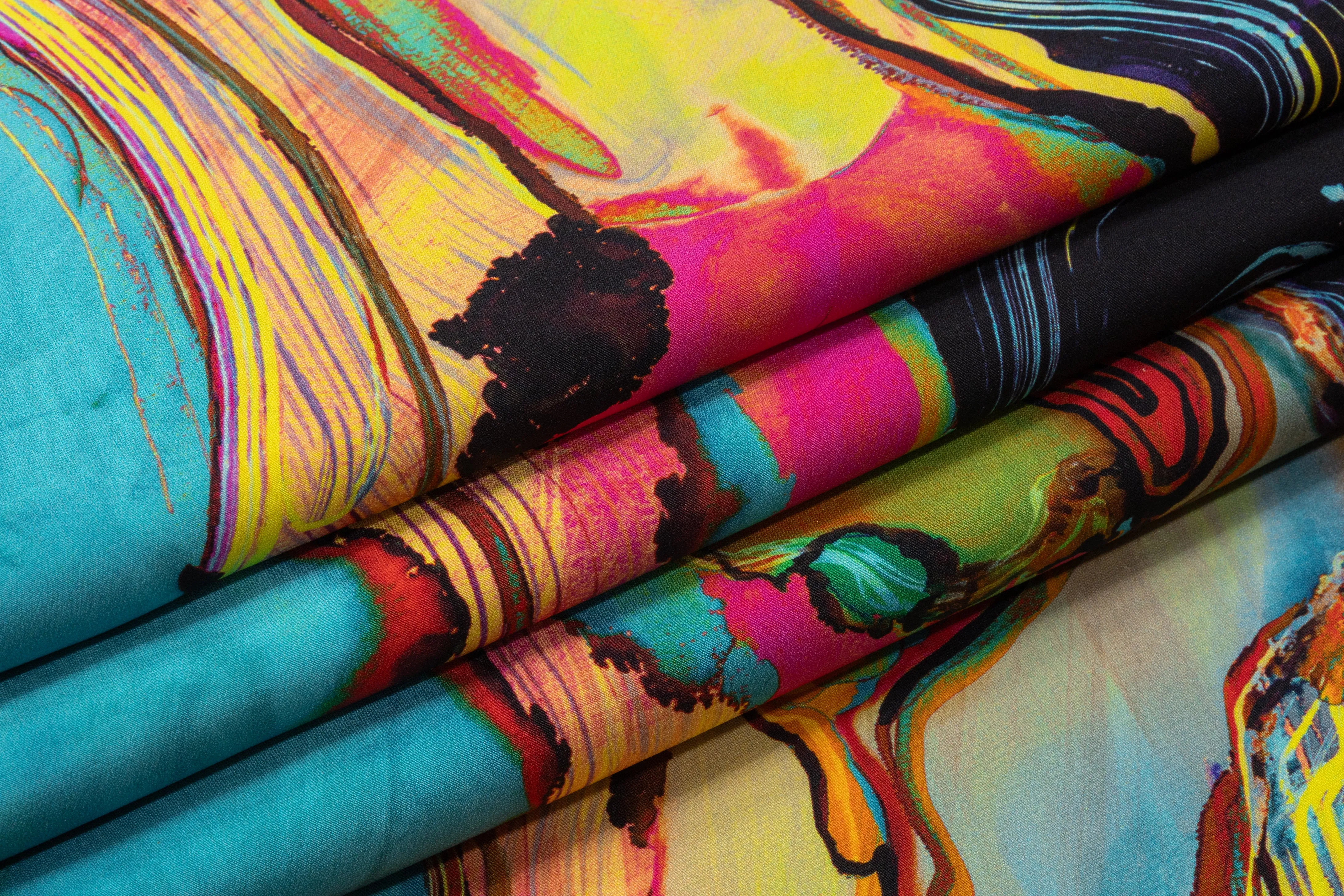 Abstract Italian 6-Ply Silk Crepe - Multicolor