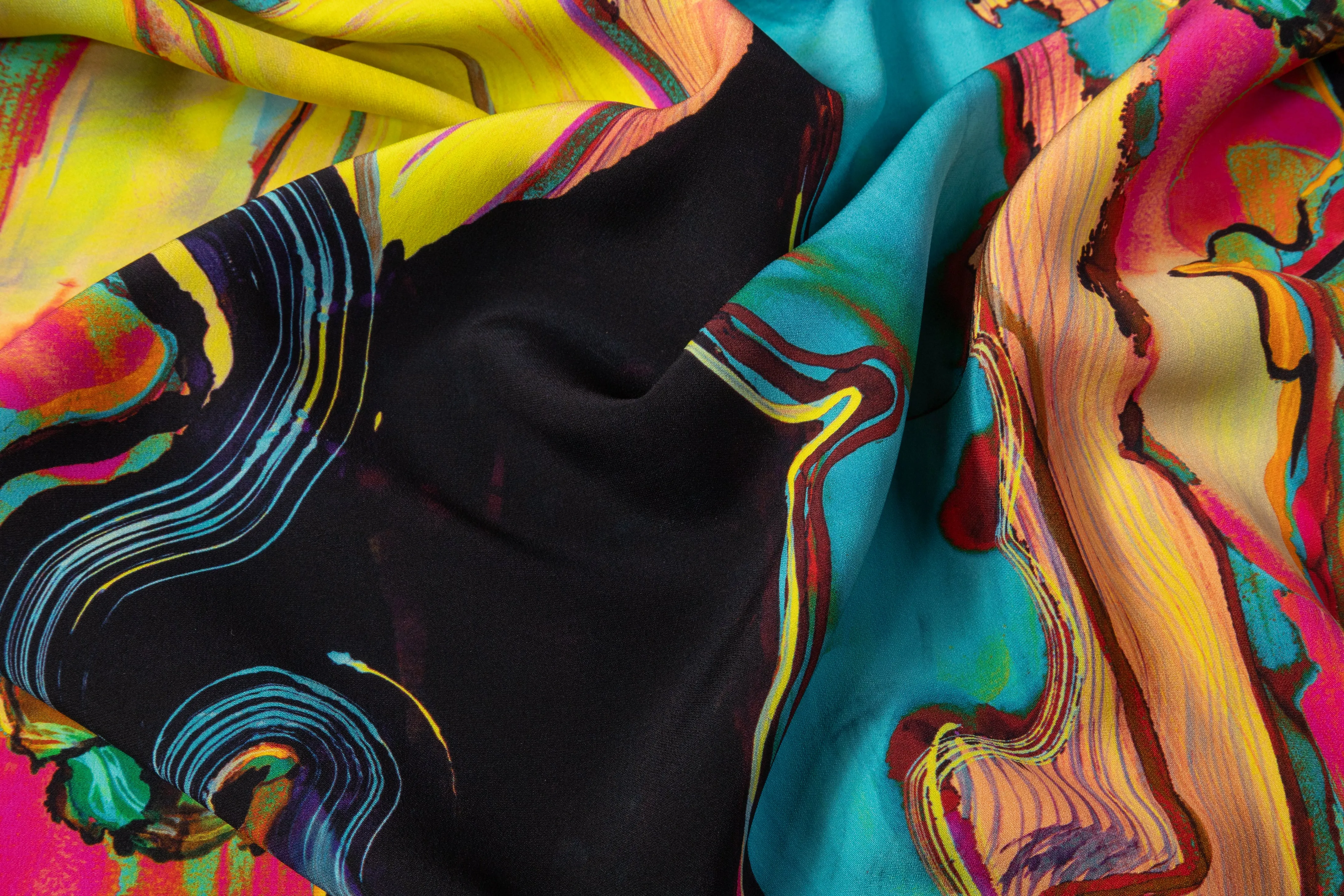 Abstract Italian 6-Ply Silk Crepe - Multicolor