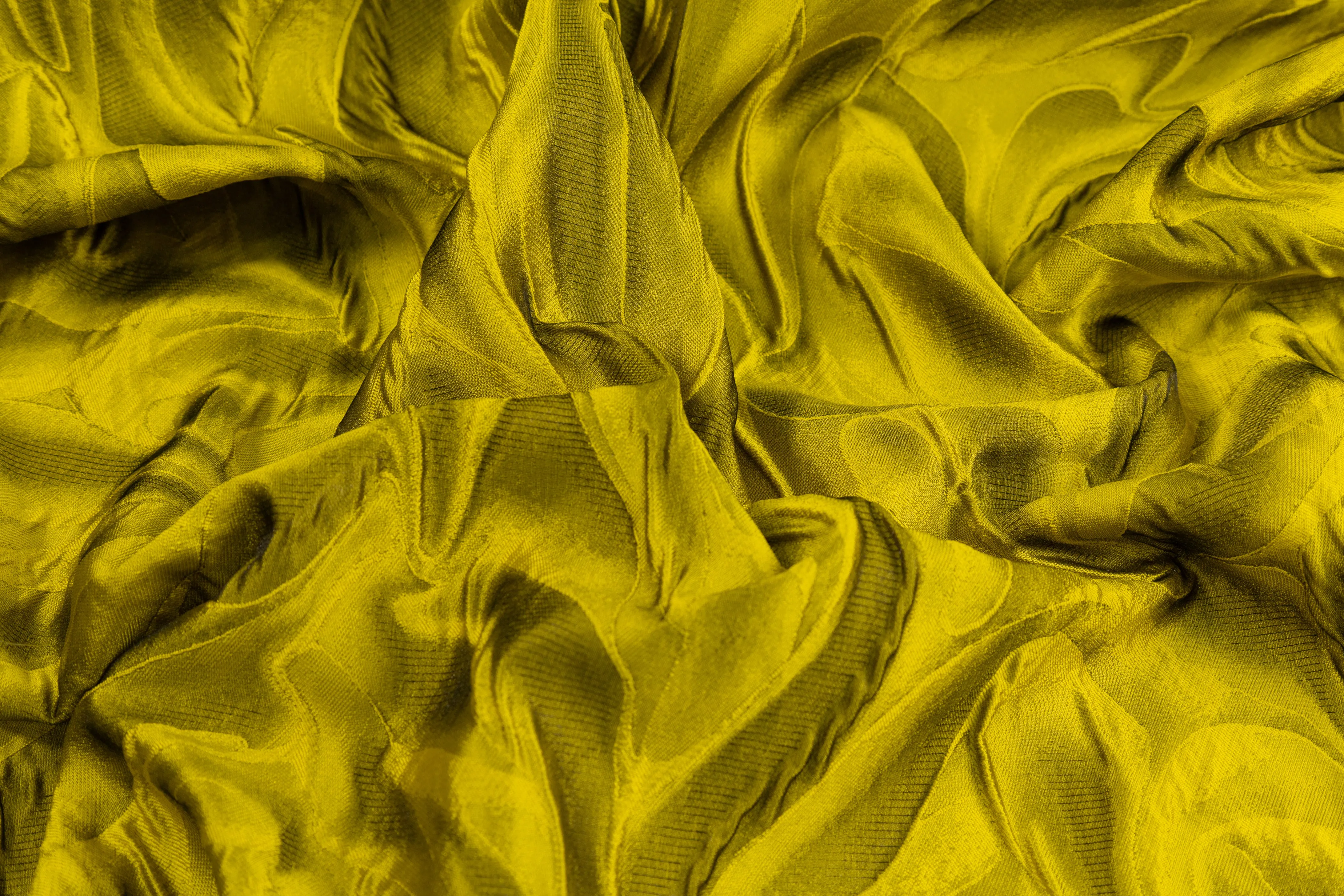 Abstract Italian Cloqué Brocade - Yellow