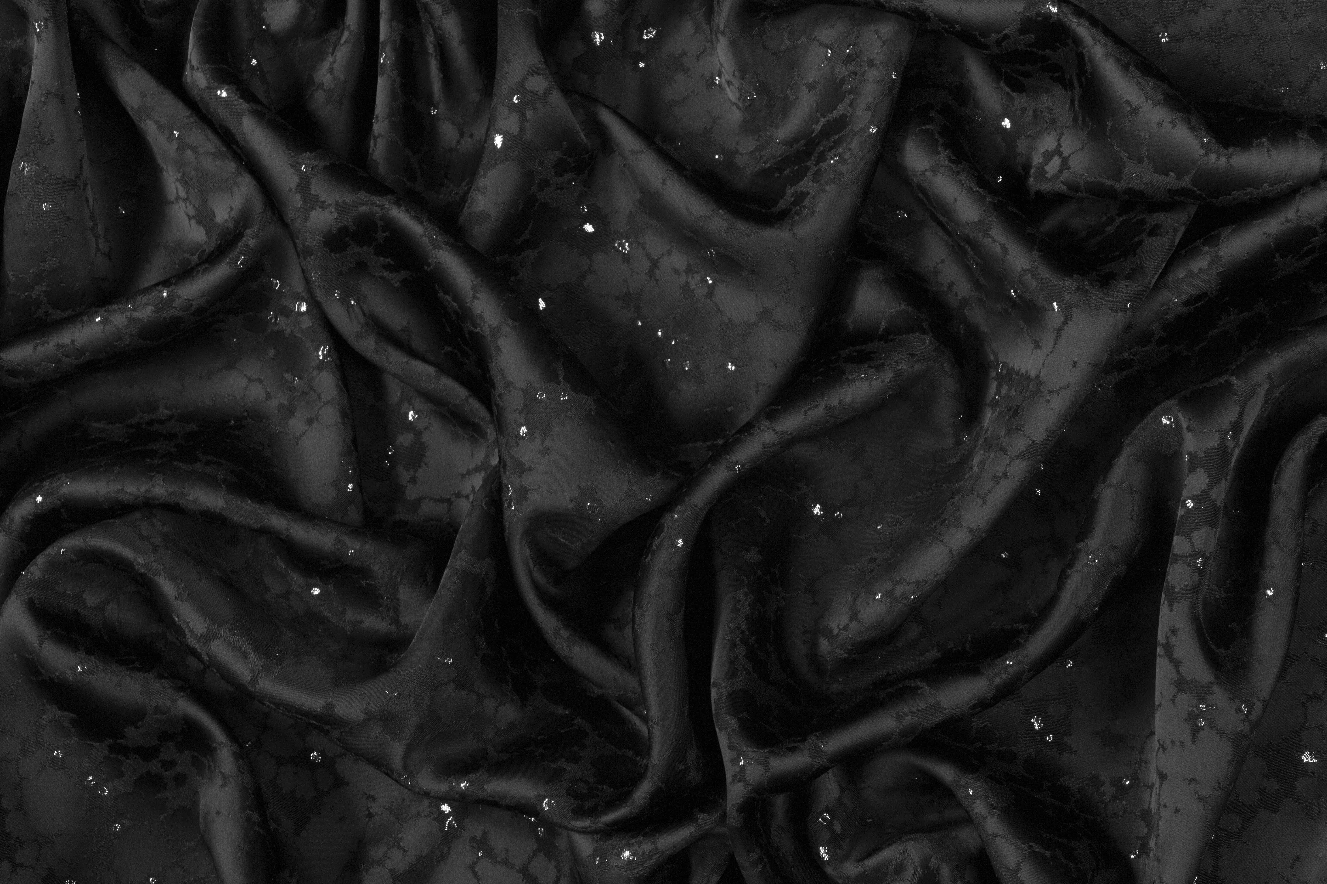 Abstract Italian Metallic Jacquard - Black