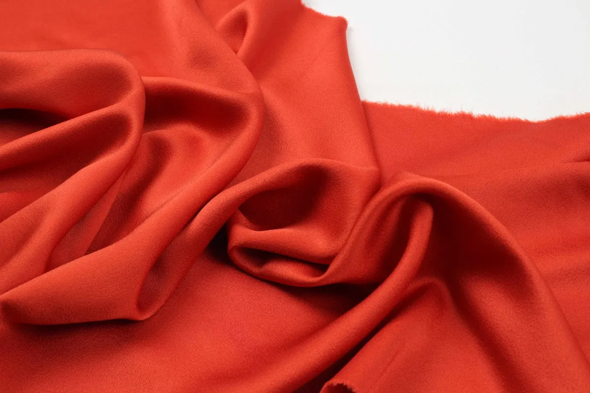 Acetate Viscose Satin Crepe - Mid-Weight - Tile Red