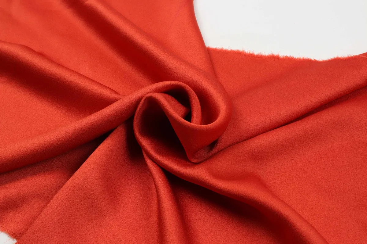 Acetate Viscose Satin Crepe - Mid-Weight - Tile Red