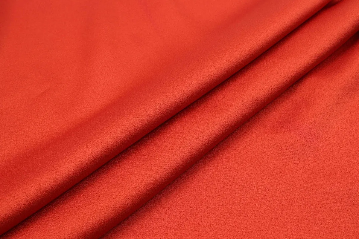 Acetate Viscose Satin Crepe - Mid-Weight - Tile Red