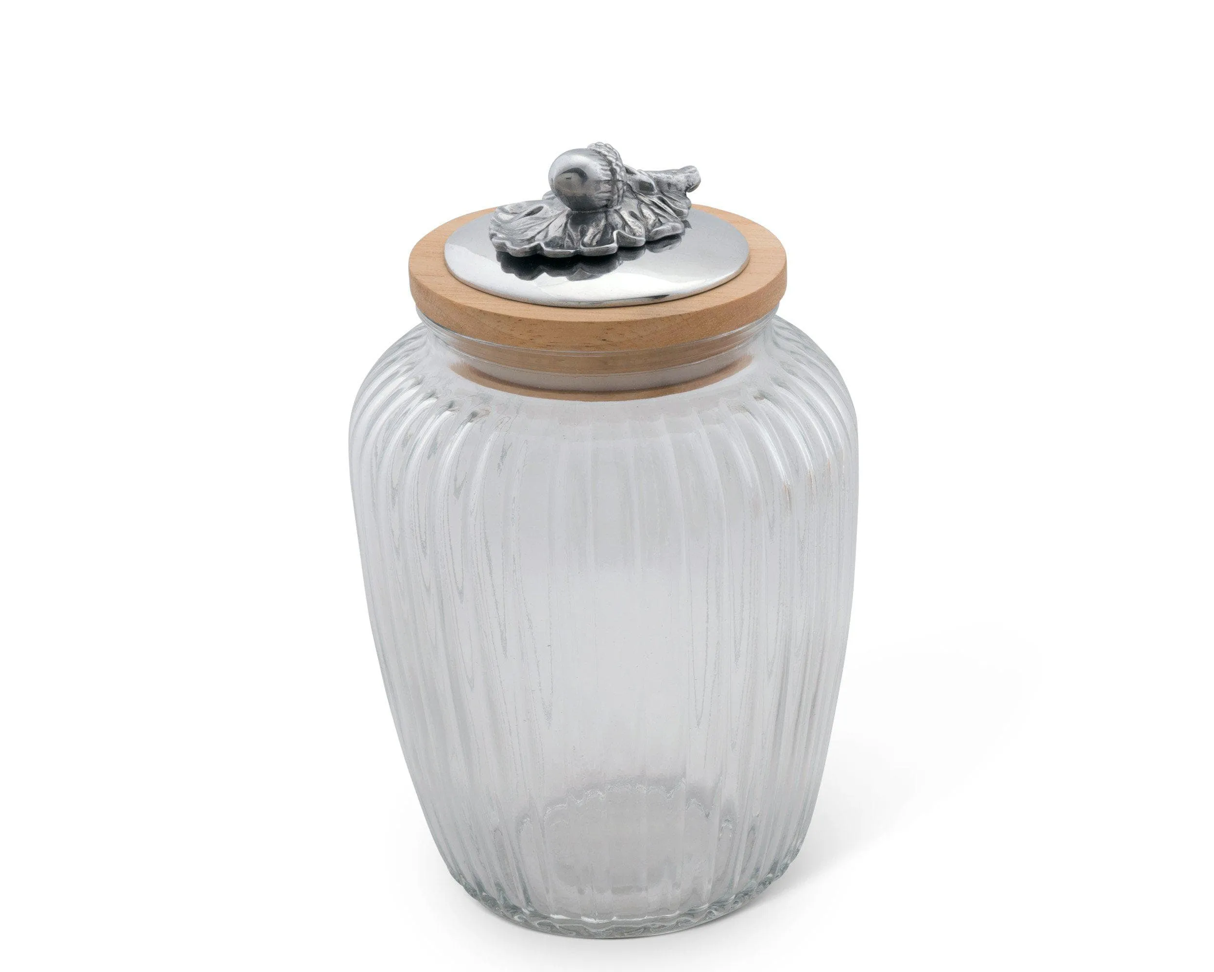 Acorn and Oak Leaf Glass Canister