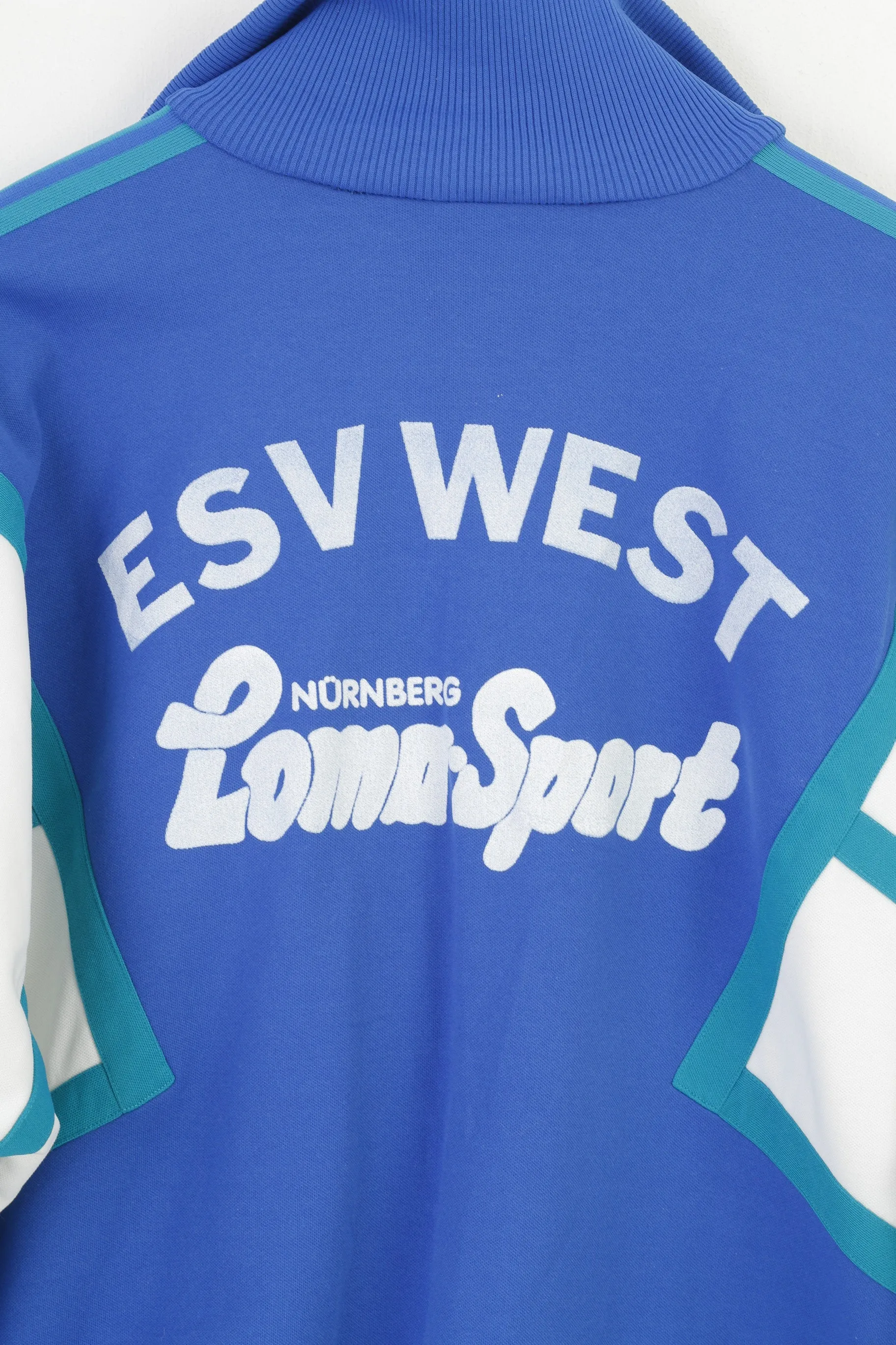 Adidas Men 7 L 180 Sweatshirt Blue ESV West Loma-Sport Nurnberg Vintage Zip Up Top