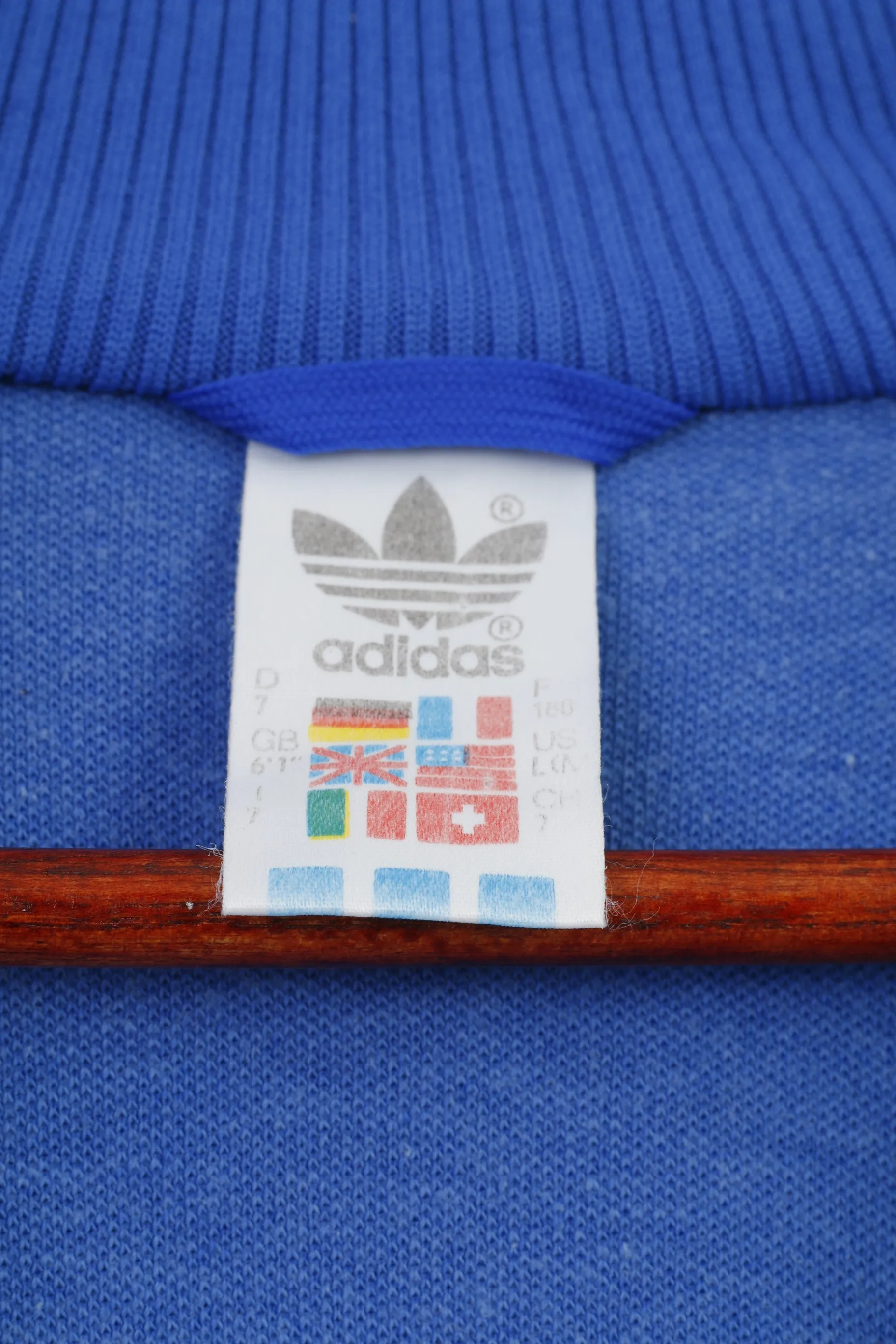 Adidas Men 7 L 180 Sweatshirt Blue ESV West Loma-Sport Nurnberg Vintage Zip Up Top