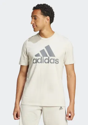 Adidas Men's Essentials Single Jersey Big Logo Tee Beige <br> IX0139