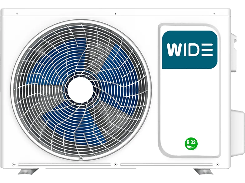 Aire acondicionado Split 1 x 1 - Wide WDS09IUL5ECO-R32, 2236 fg/h frío, 2.6 kW calor, Inverter, Botón turbo, Temporizador 24h, Blanco