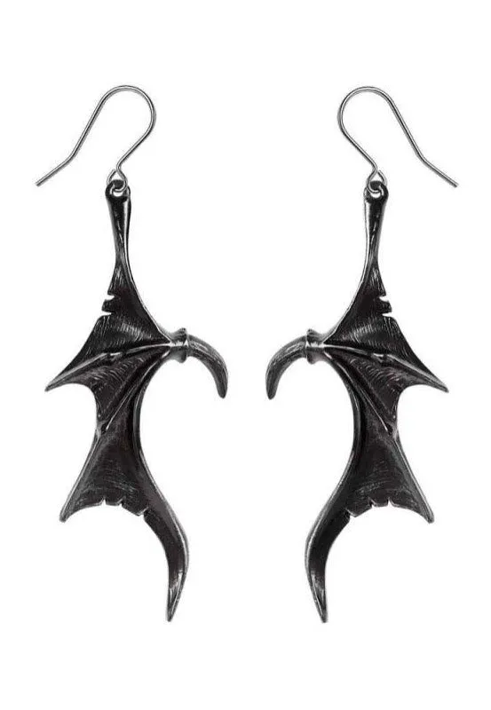 Alchemy England - Wings Of Midnight Silver - Earrings