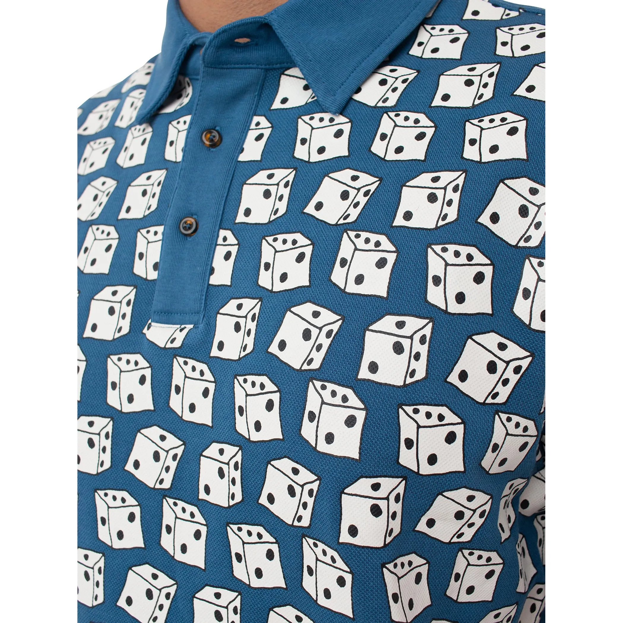 All-Over Dice Polo - Blue