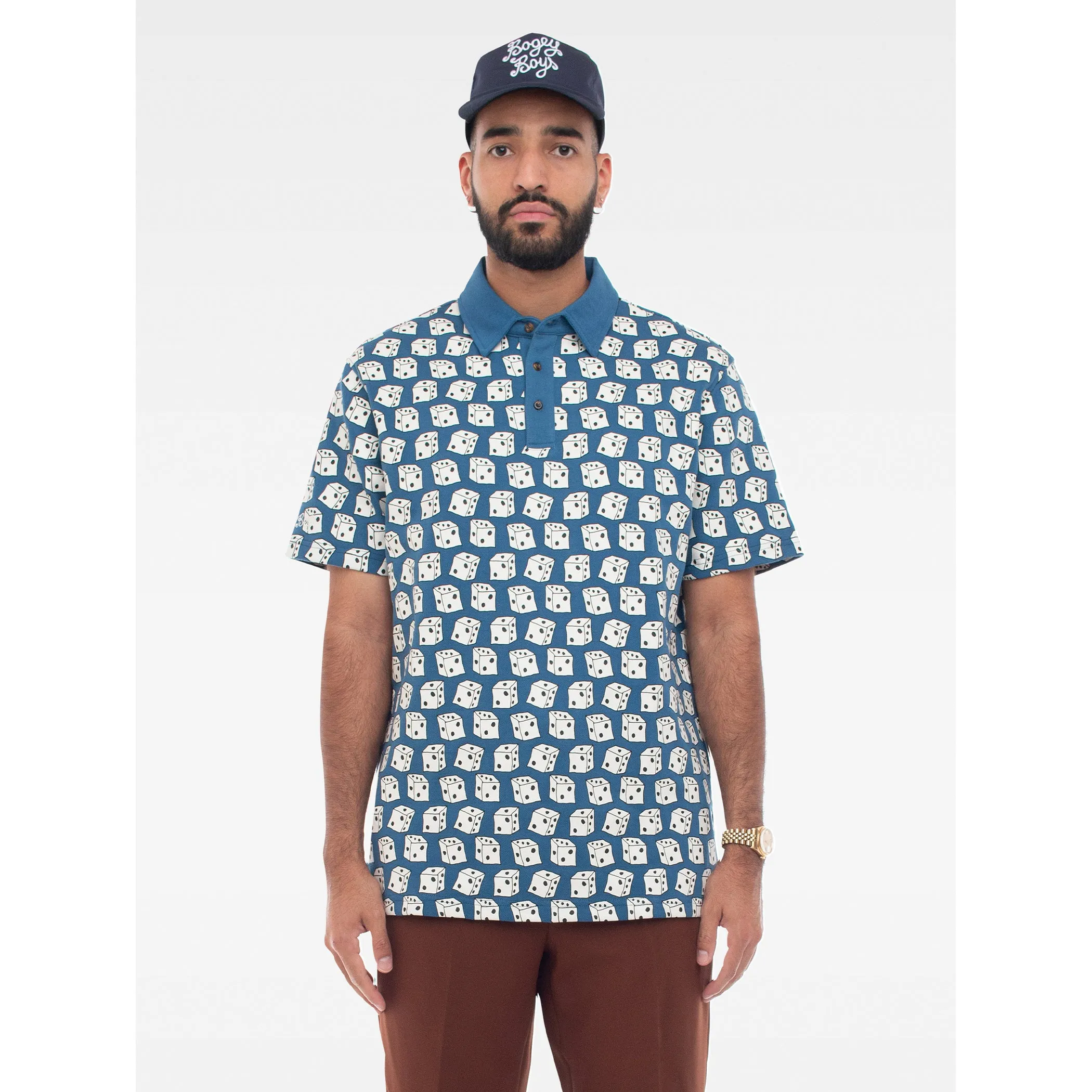 All-Over Dice Polo - Blue