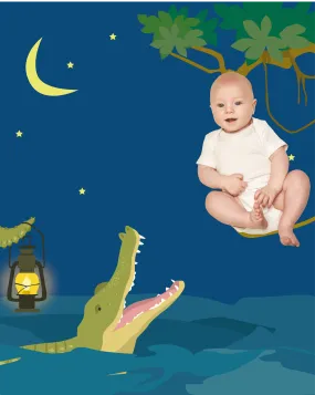 Alligator Baby Photo Backdrop Background Swamp Adventure Monthly Pictures Milestone Backdrop