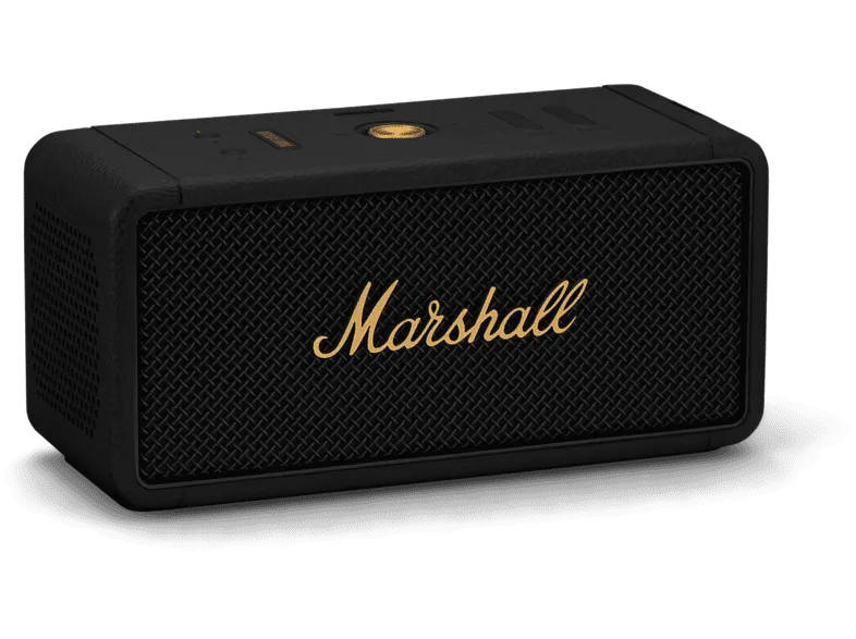 Altavoz inalámbrico - Marshall Middleton  Black and Brass, 15 W, Bluetooth 5.1, Autonomía 20 h, Negro