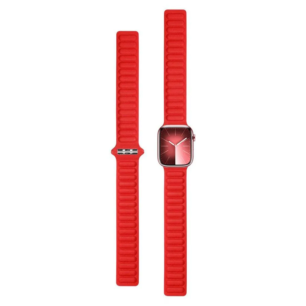 Apple Watch (38/40/SE/41MM) Lippa Magnetisk Læder Rem - Rød