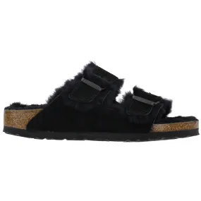 Arizona Shearling Suede Footbed Sandals Narrow