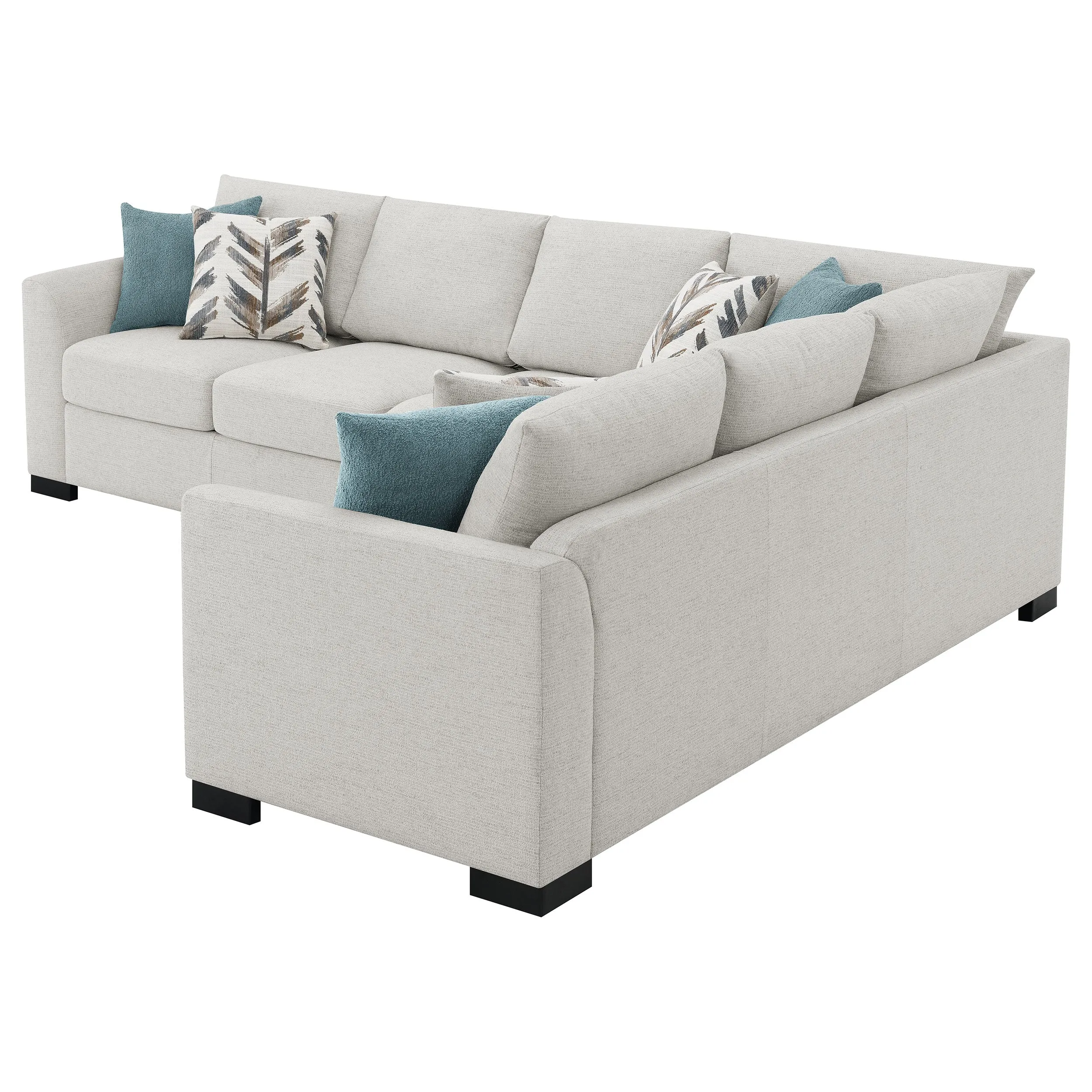 Ashford Chenille Upholstered Sleeper Sectional Sofa Greige