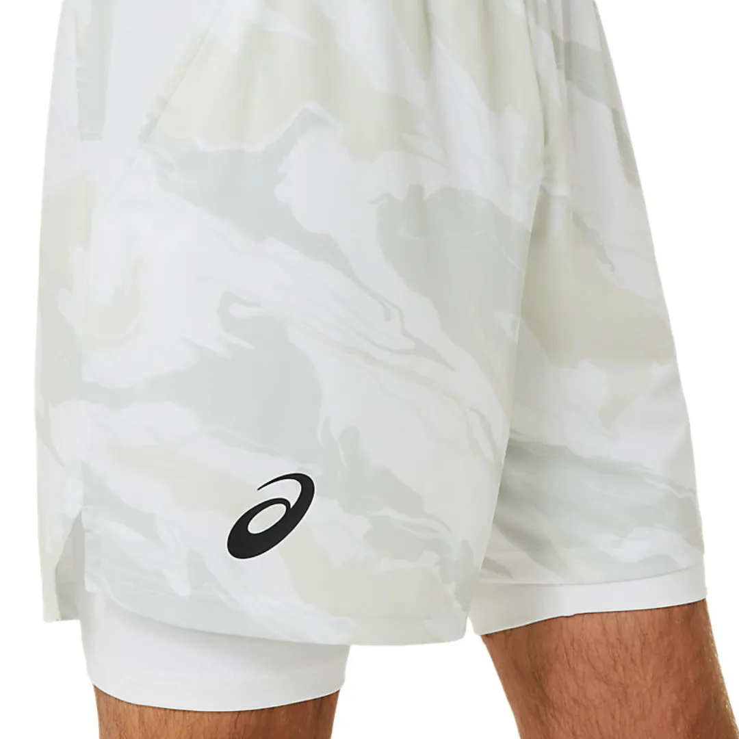 Asics Match Graphic 7 Inch Men Short - Brilliant White