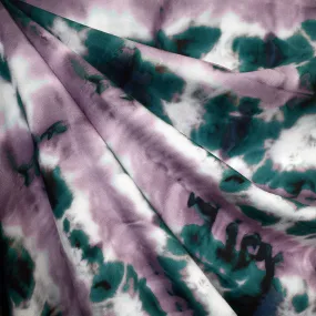 Atelier Jupe Abstract Tie Dye Print Rayon Lilac/Jade