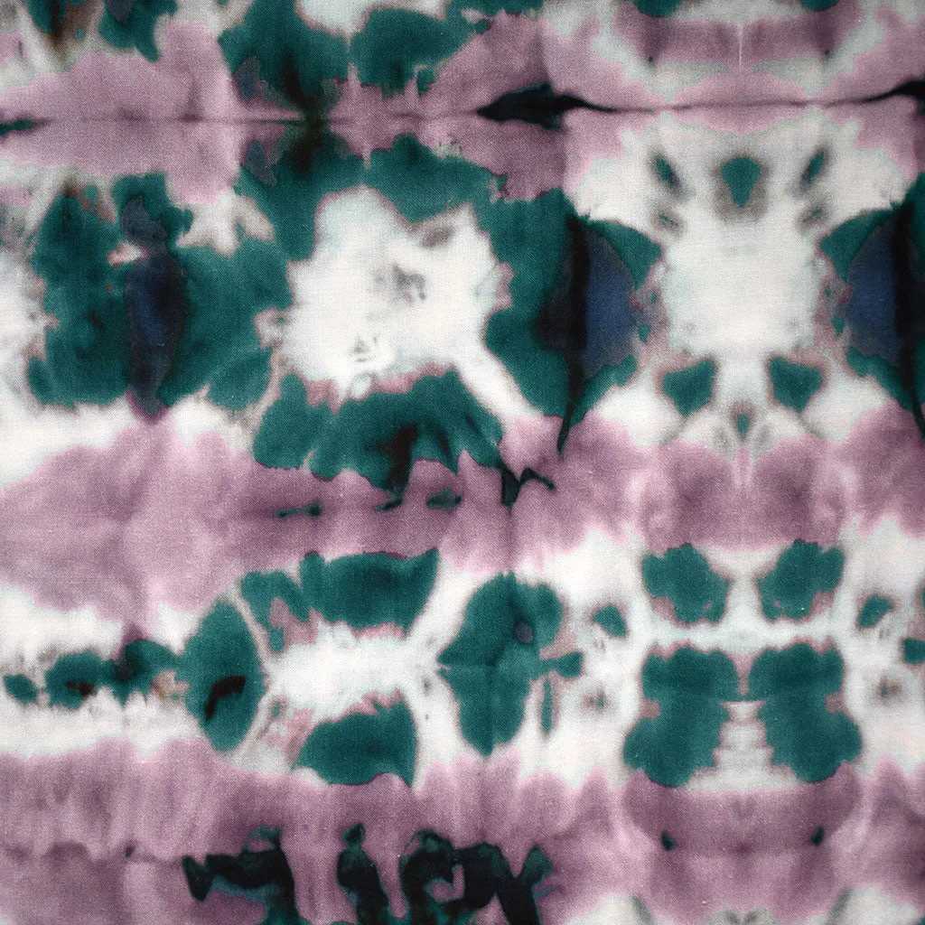 Atelier Jupe Abstract Tie Dye Print Rayon Lilac/Jade