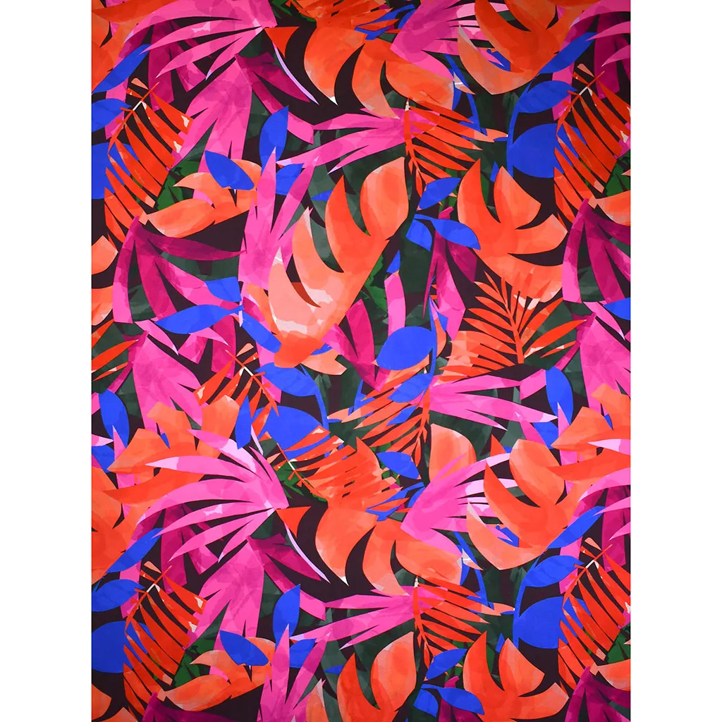 Atelier Jupe Abstract Tropical Floral Rayon Fuchsia