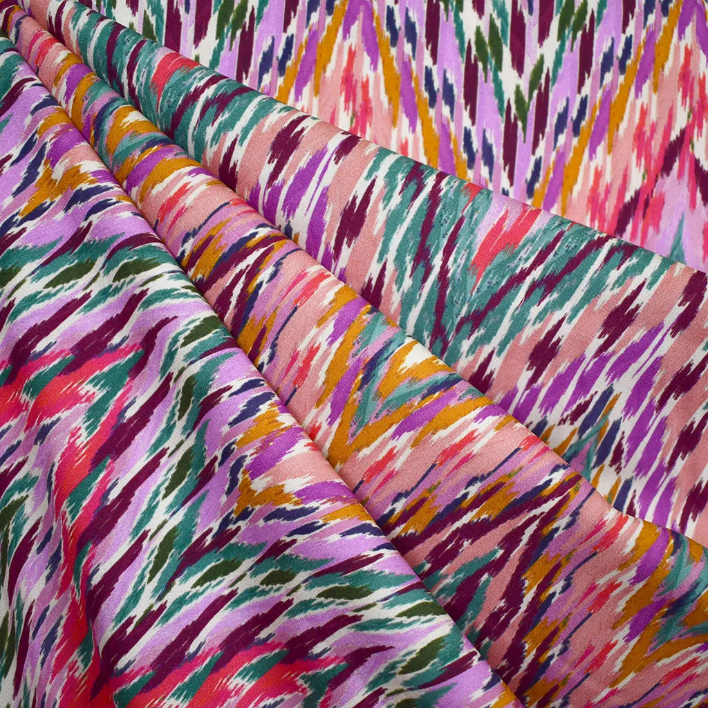 Atelier Jupe Colorful Abstract Chevron Rayon Multi