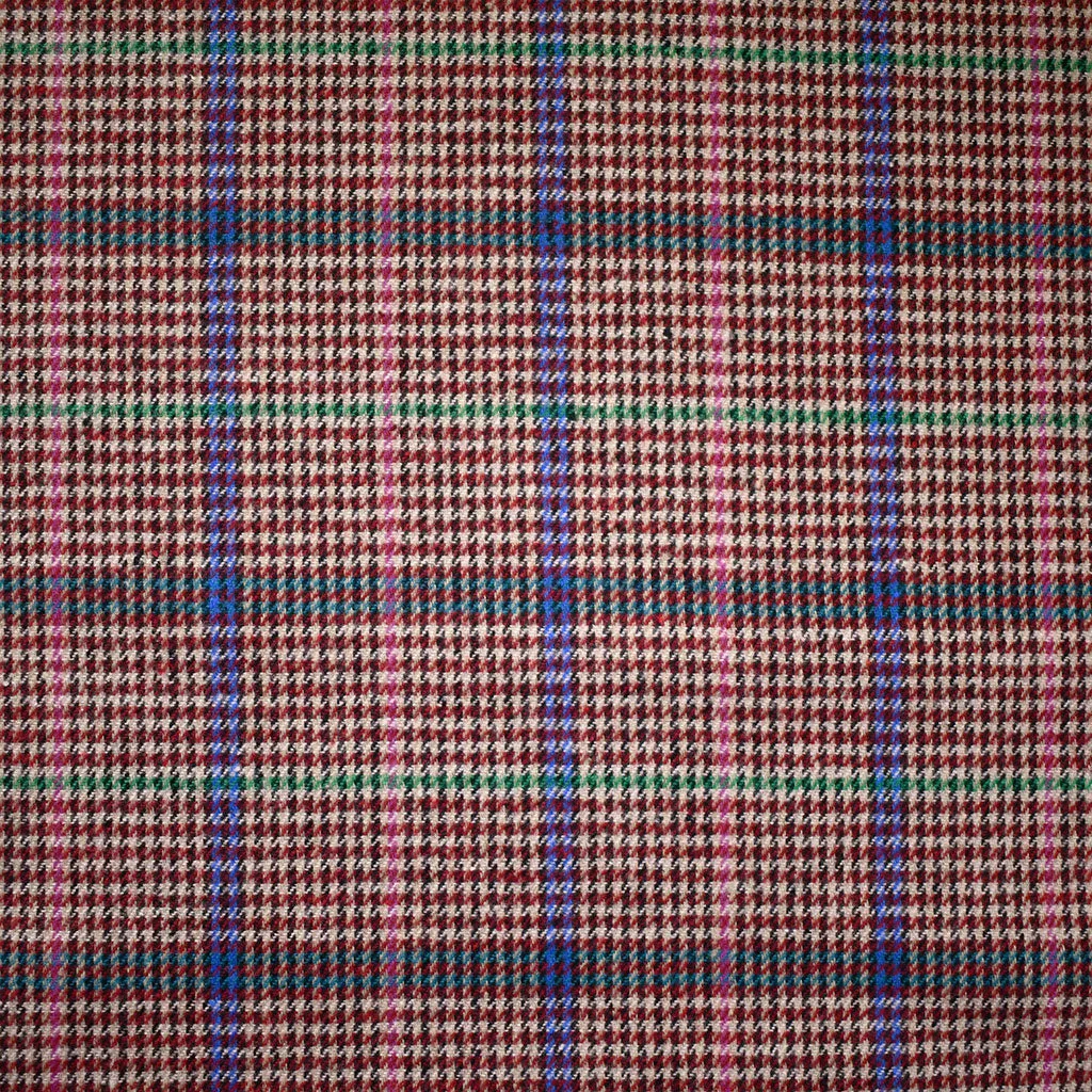 Atelier Jupe Colorful Glen Plaid Flannel Suiting Burgundy