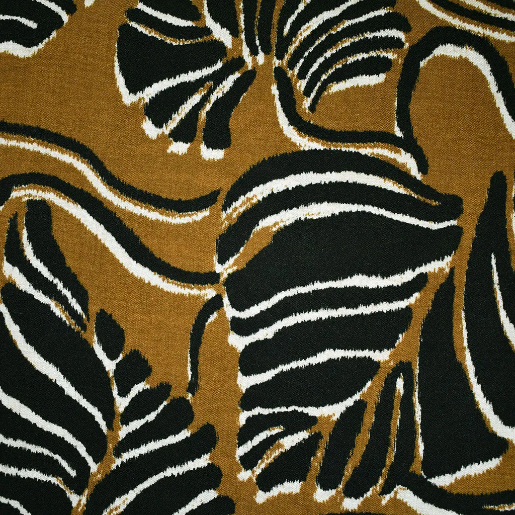 Atelier Jupe Large Abstract Leaves Rayon Cinnamon/Black