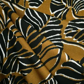 Atelier Jupe Large Abstract Leaves Rayon Cinnamon/Black