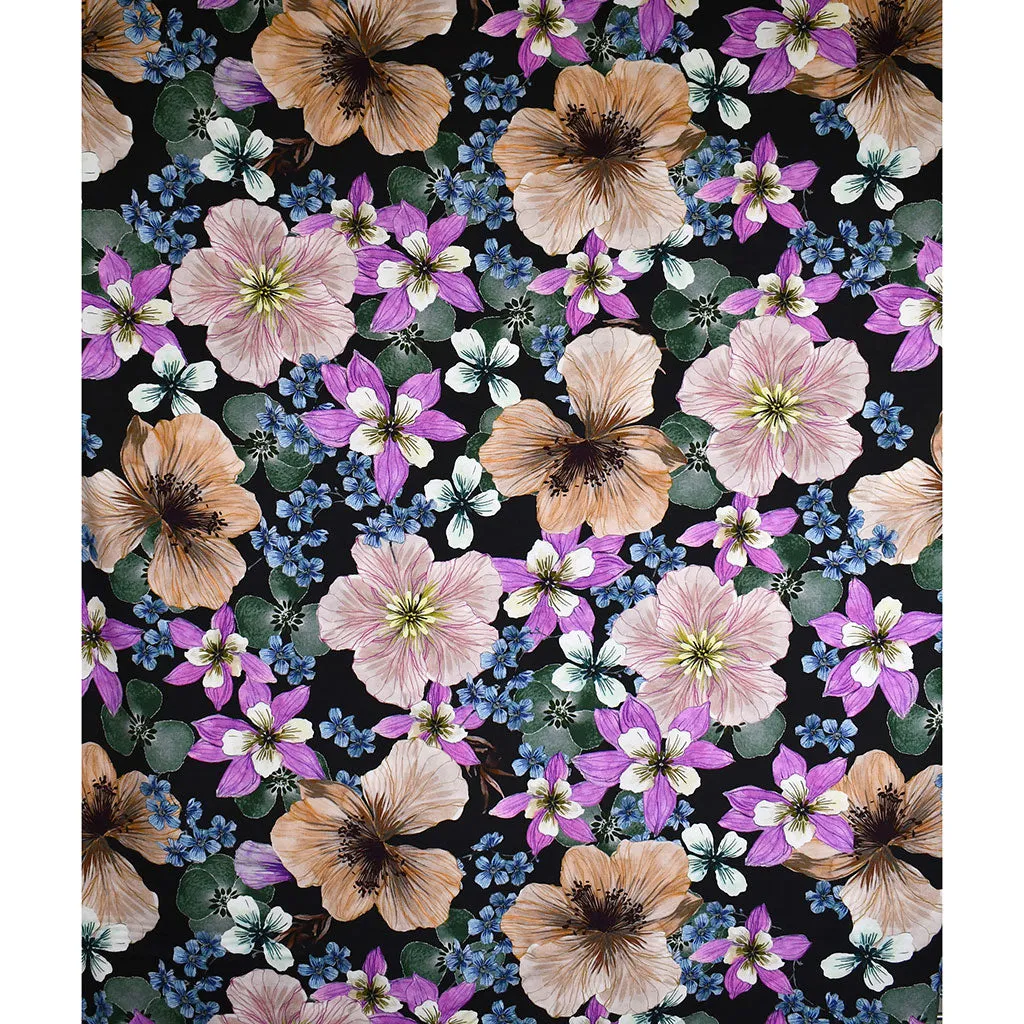 Atelier Jupe Large Artistic Floral Rayon Black/Peach