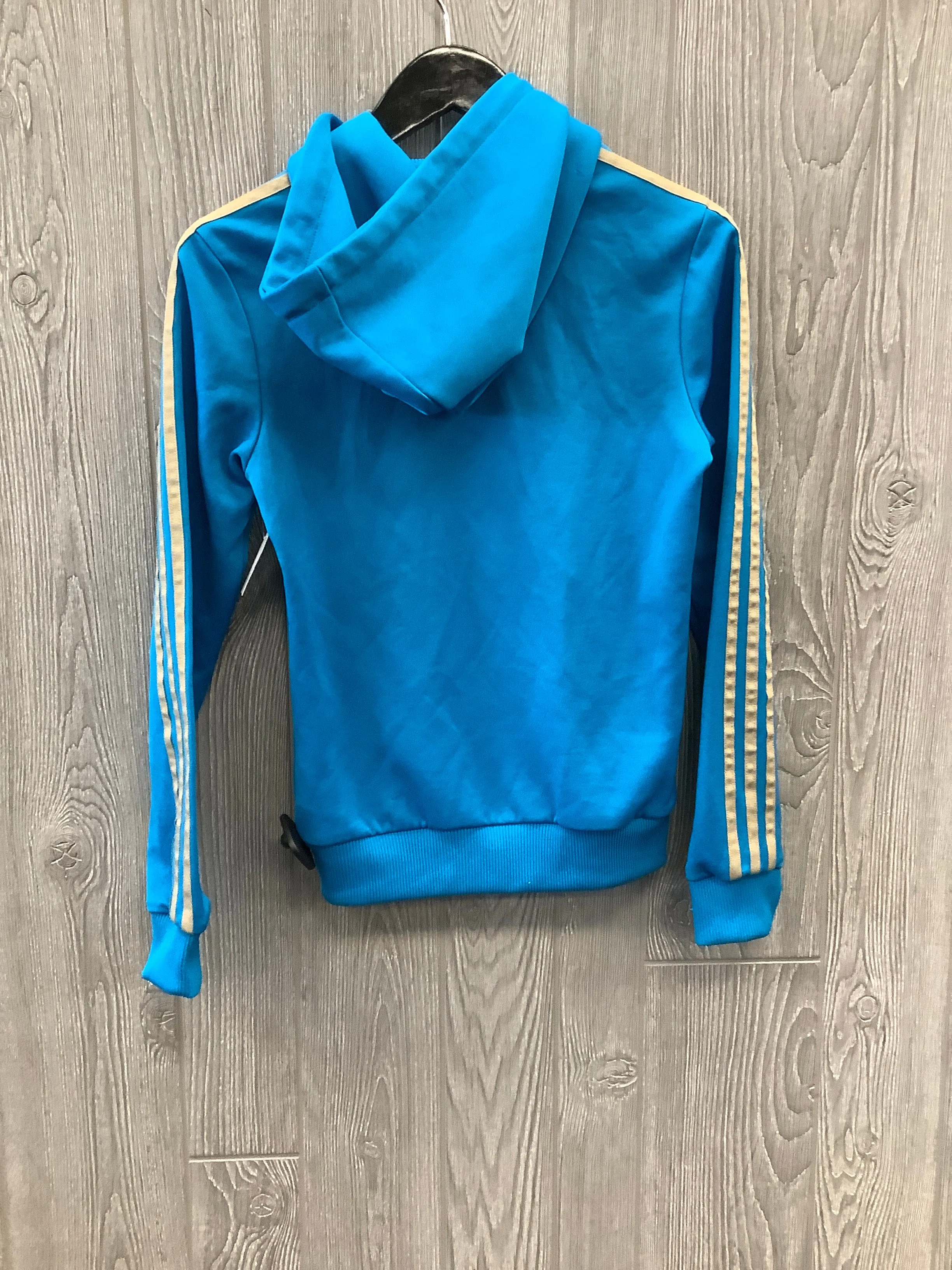 Athletic Sweatshirt Hoodie By Adidas In Blue, Size: S