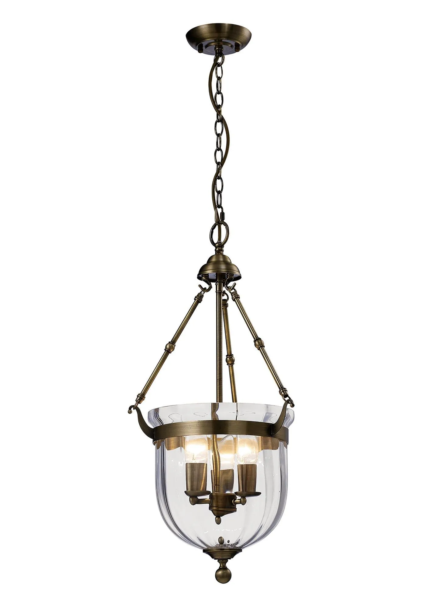 Aubrey Pendant 1/3 Light Polished Chrome/Antique Brass-Finish