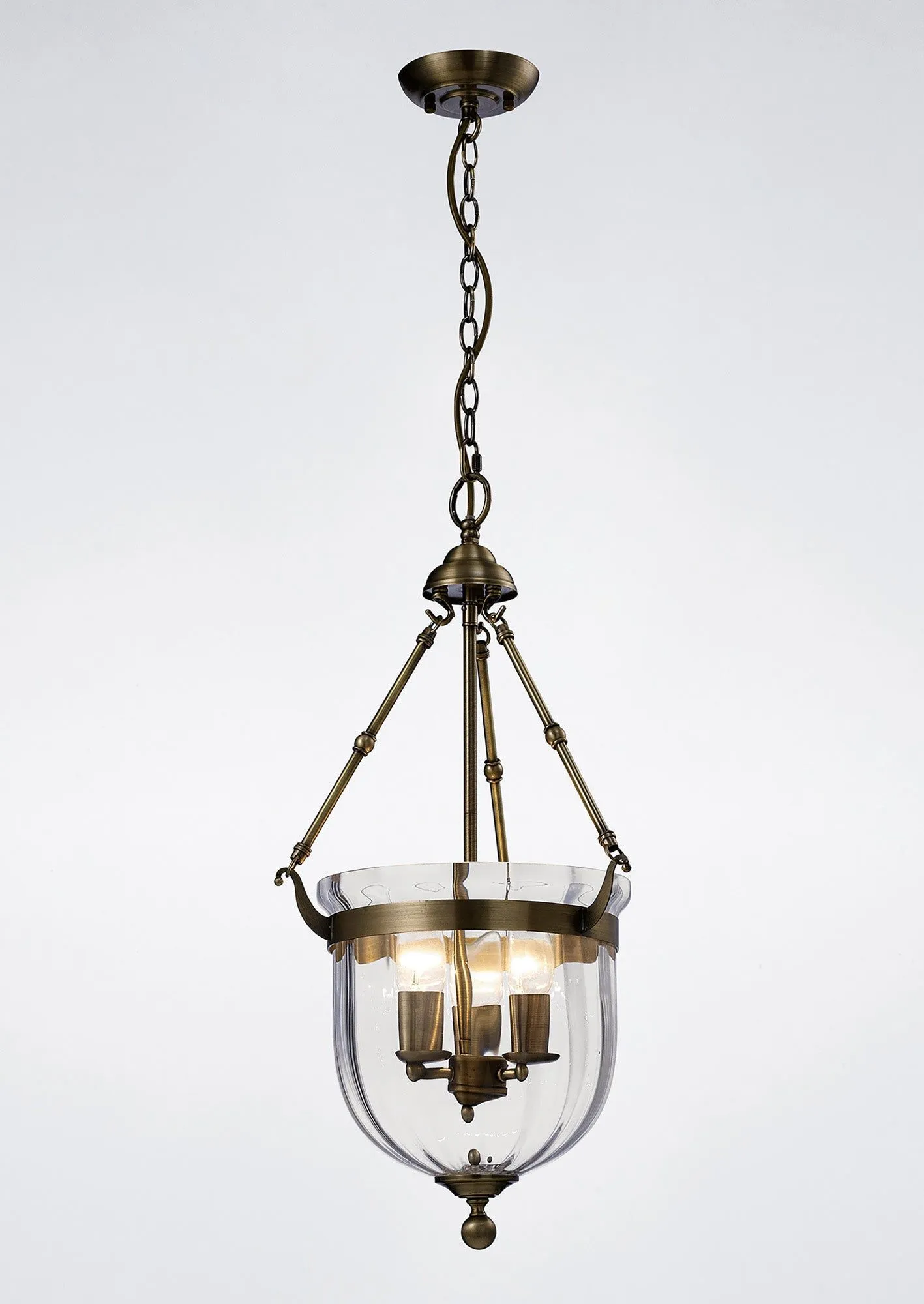 Aubrey Pendant 1/3 Light Polished Chrome/Antique Brass-Finish