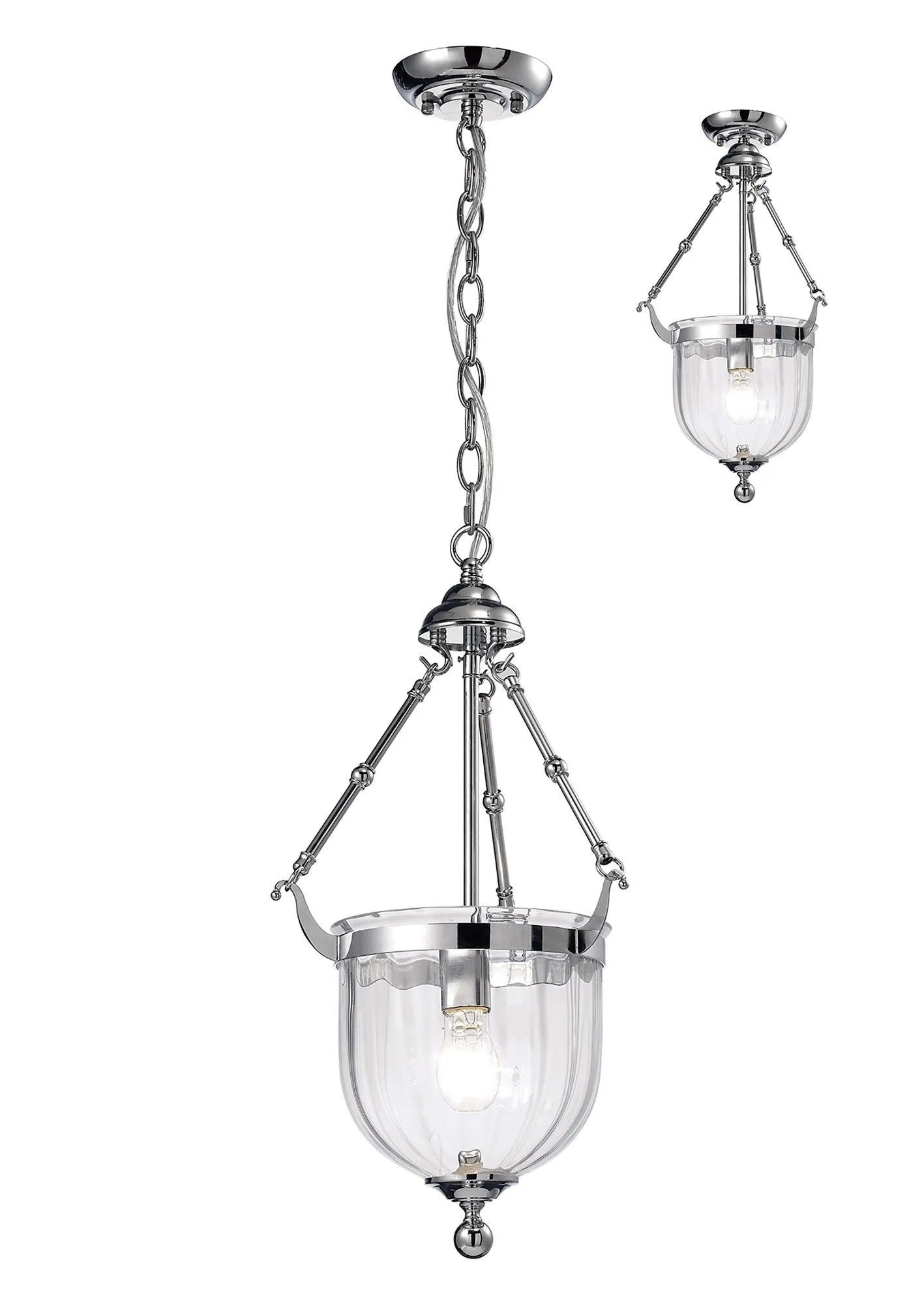 Aubrey Pendant 1/3 Light Polished Chrome/Antique Brass-Finish