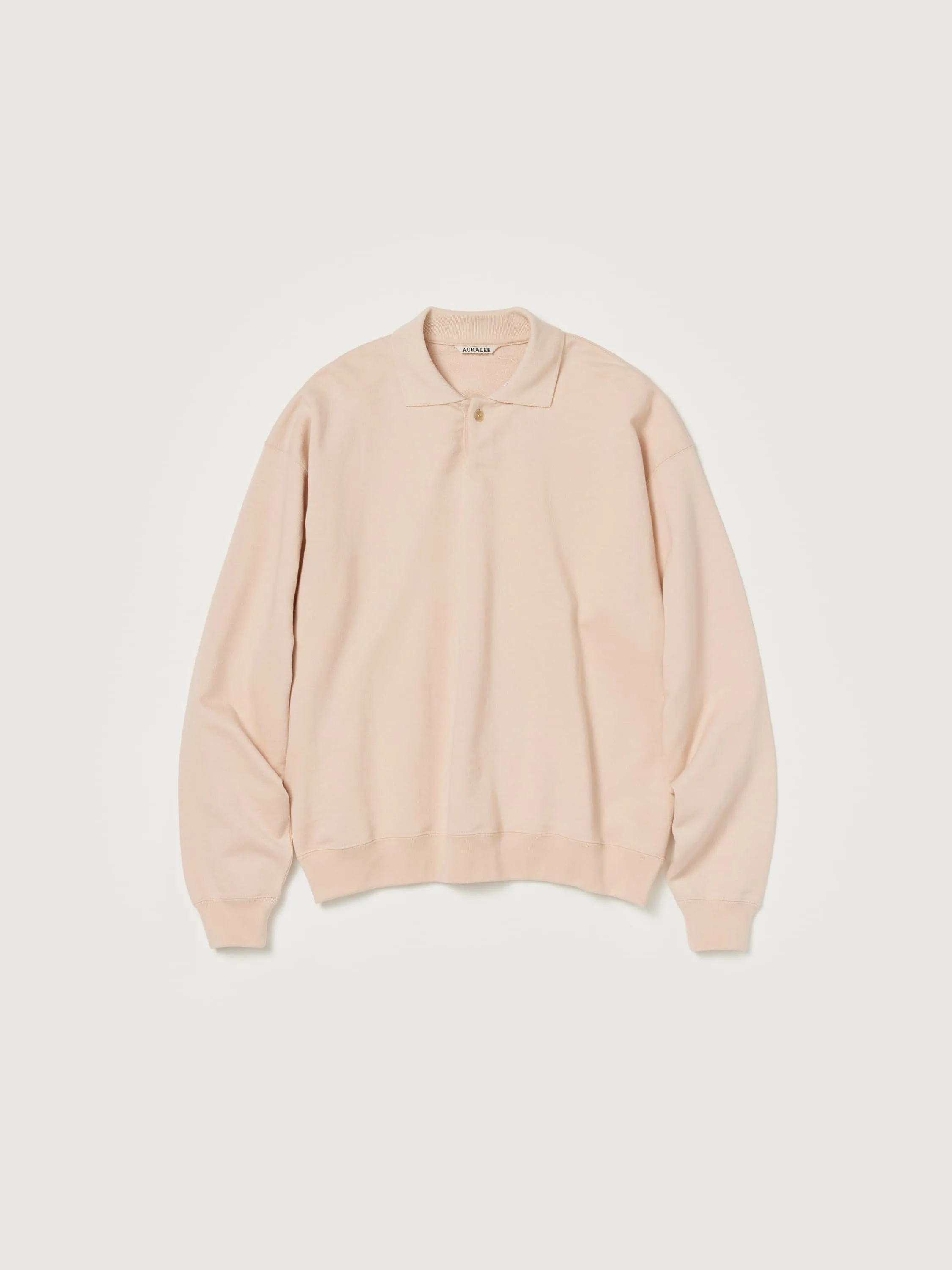 Auralee Pima Light Sweat Polo - Light Pink