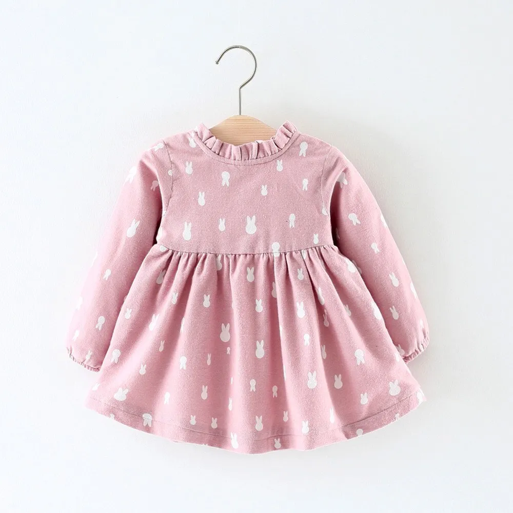 Baby Girls Floral Print Long Sleeve Princess Tutu Kids Party Dress   Fleece Waistcoat