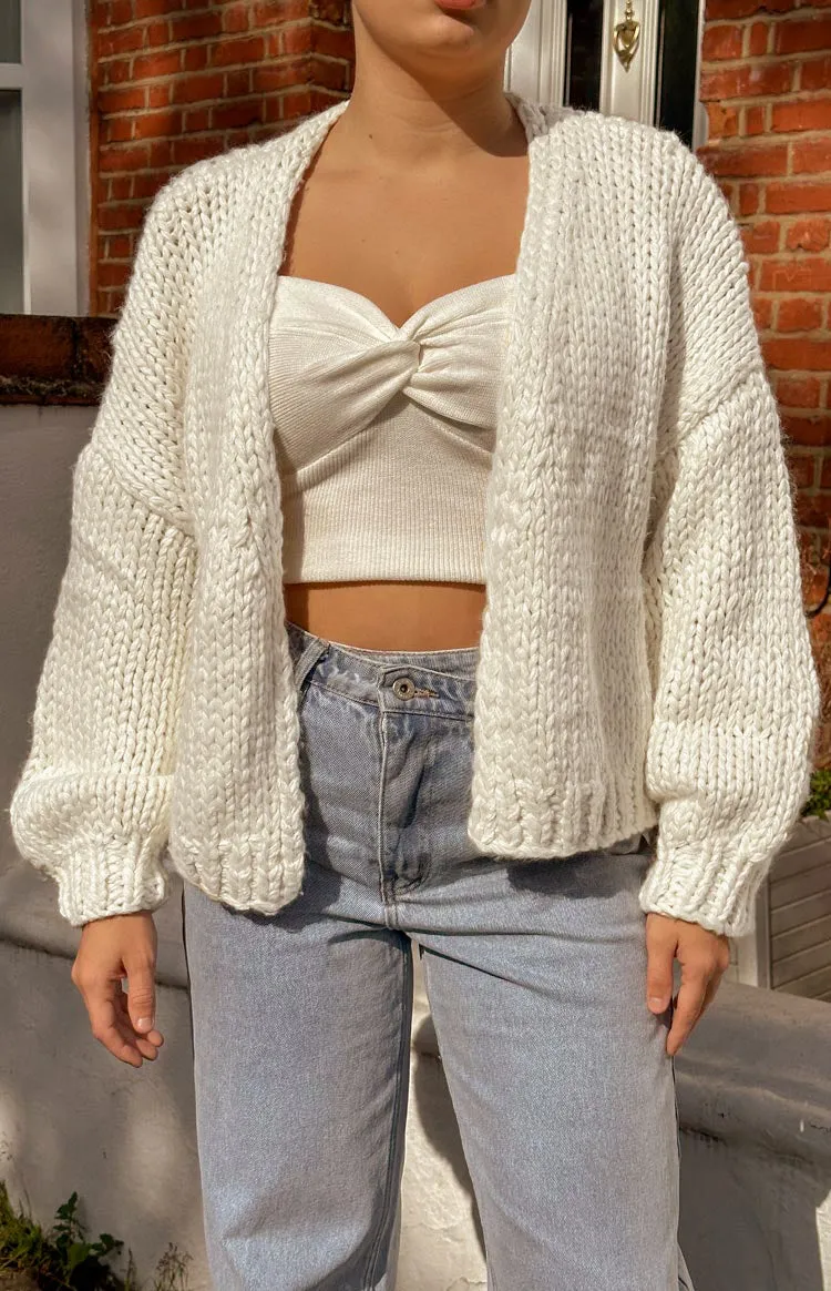 Bad Habits Cream Knit Cardigan