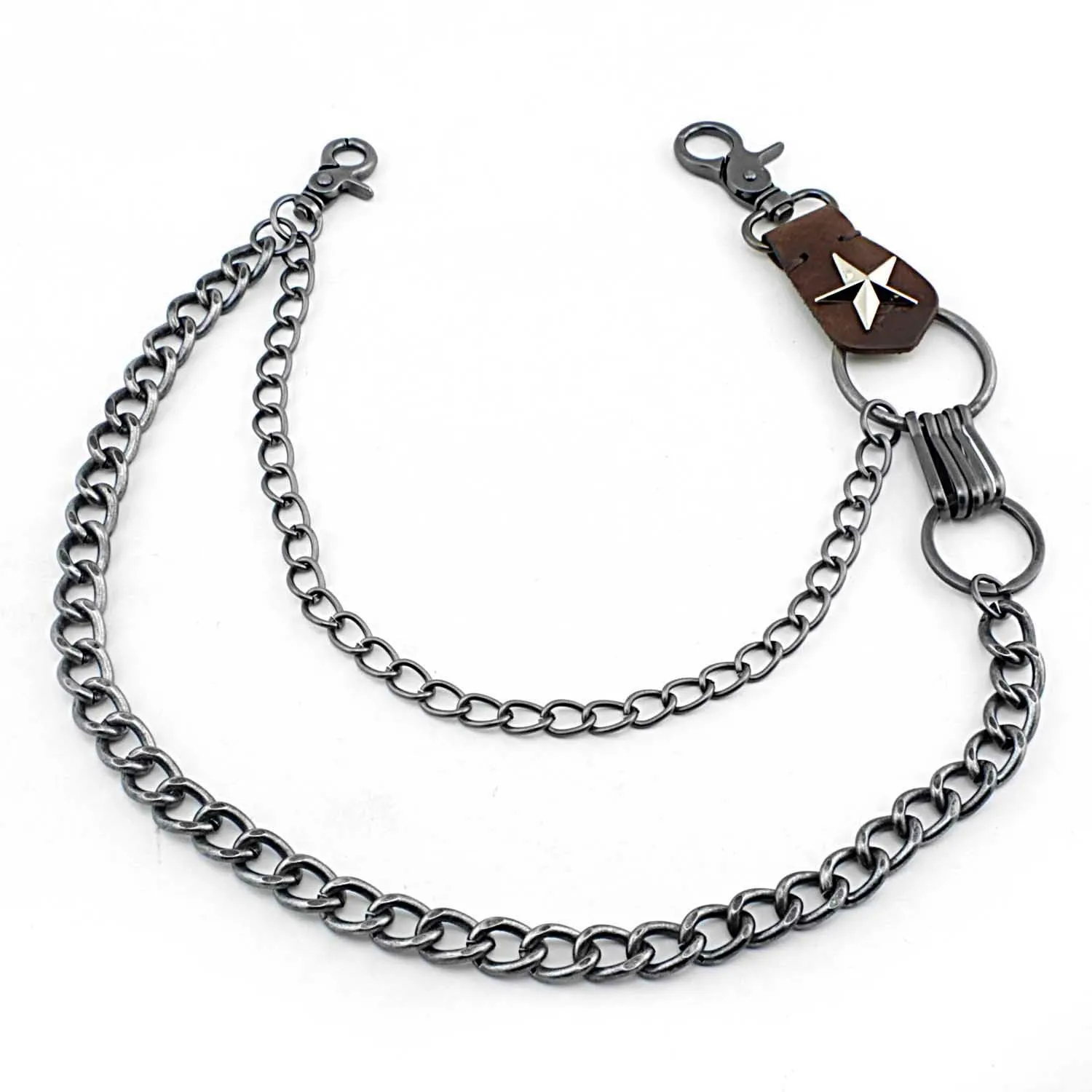 Badass Double Silver Wallet Chain Long Biker Wallet Chain Punk Pants Chain For Men