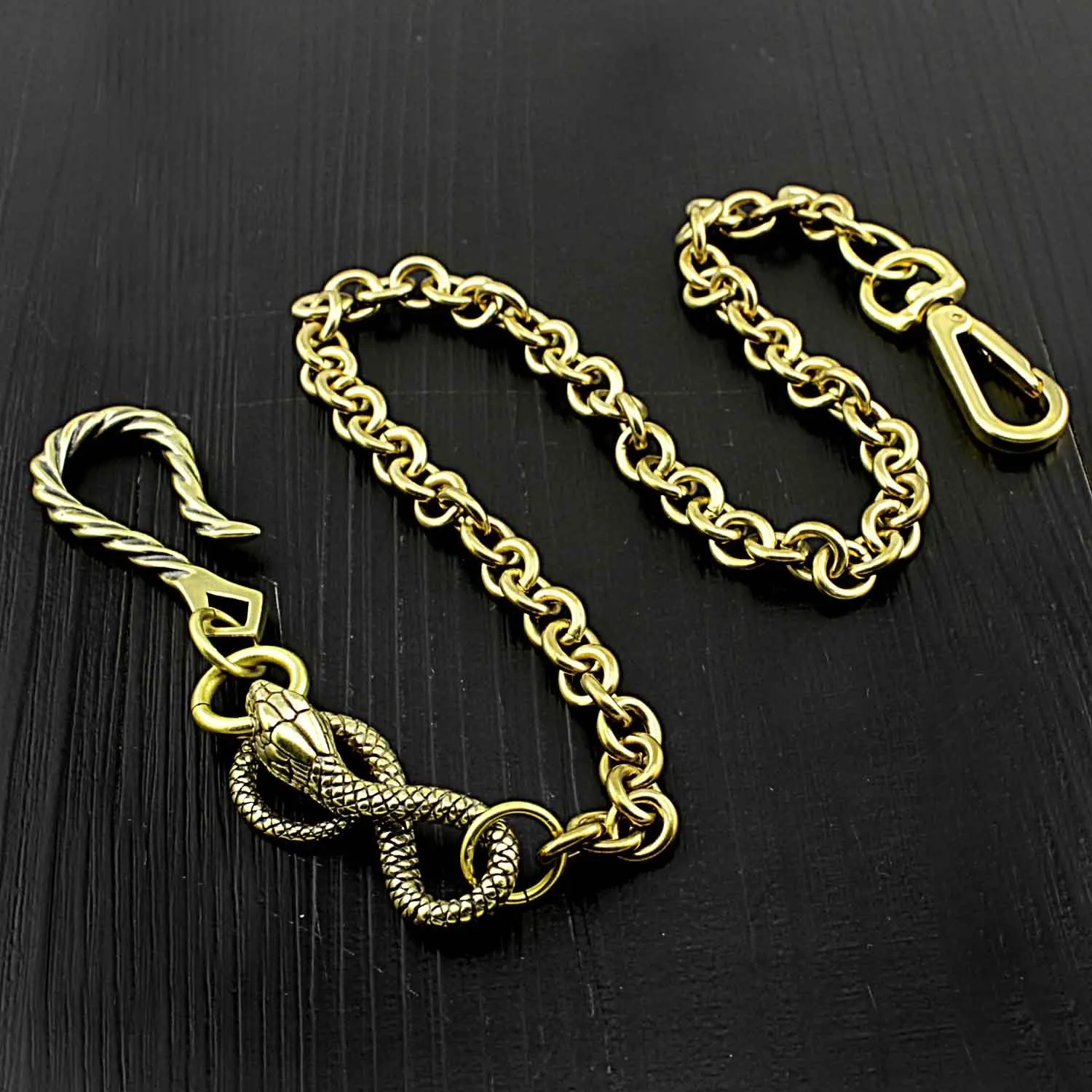 Badass Gold Snake Long Biker Wallet Chain Pants Chain Wallet Chain For Men