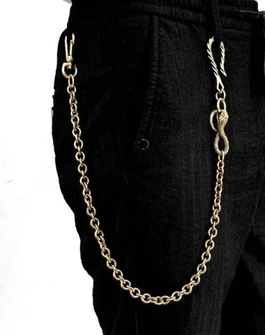 Badass Gold Snake Long Biker Wallet Chain Pants Chain Wallet Chain For Men